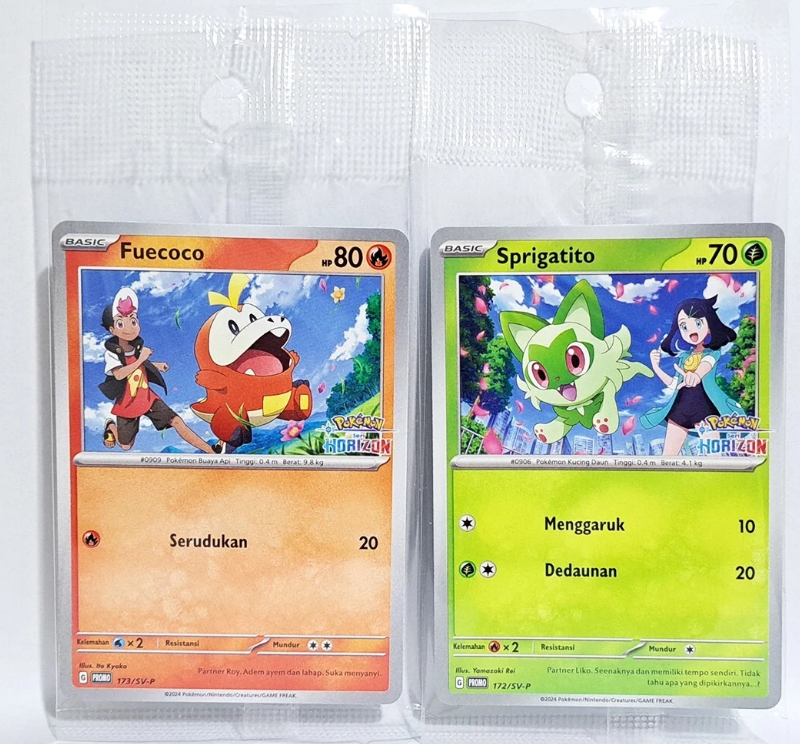 Indonesian) Pokémon TCG: Fuecoco Sprigatito Horizon Promo Card Set – Dark Rarity Collectibles