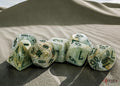 Marble Mega-hedral Green/dark green 7-Die Set