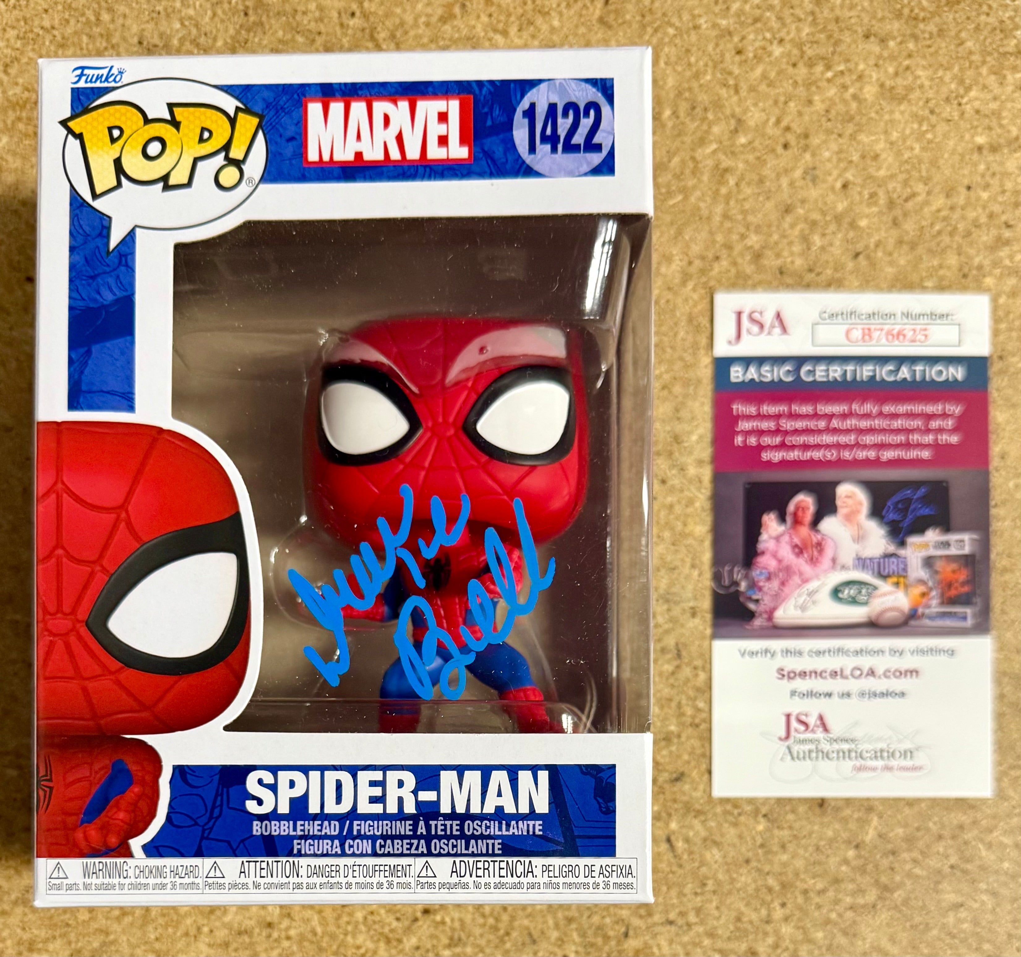 Drake Bell Signed Marvel Comics Spider-Man Funko Pop! #1422 With JSA COA