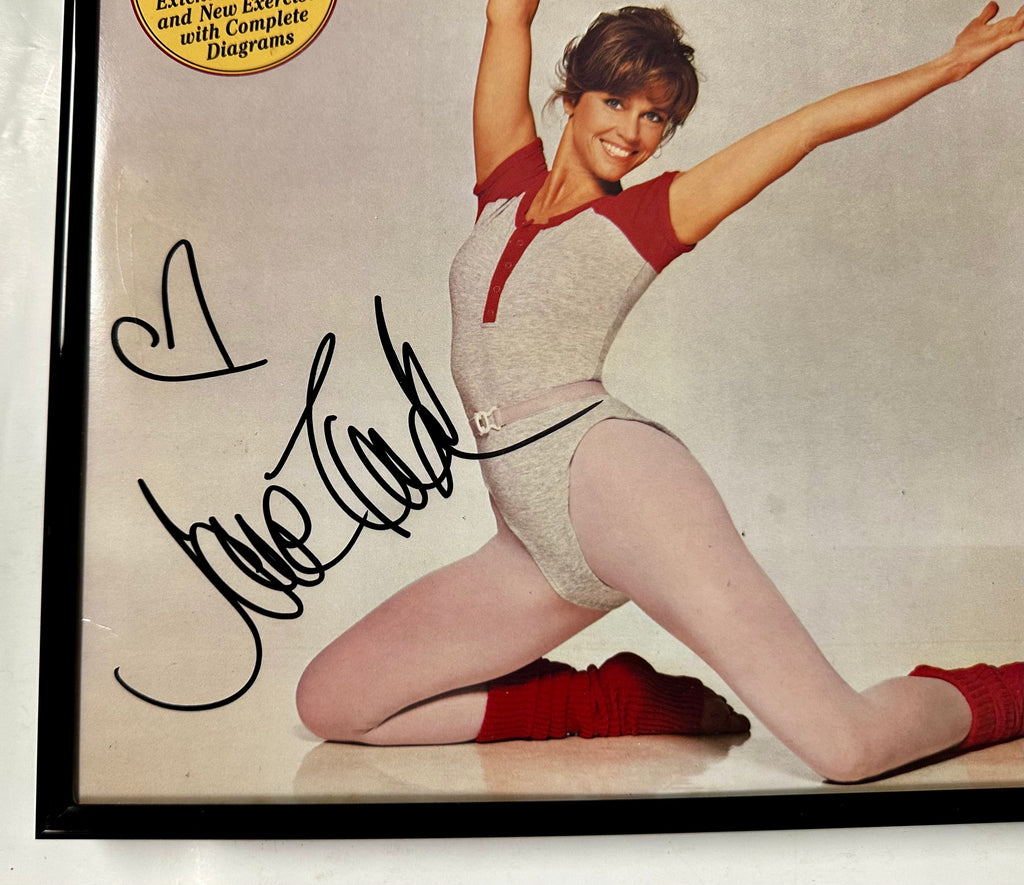 actress-jane-fonda-autographed-signed-framed-workout-record-with-jsa-coa