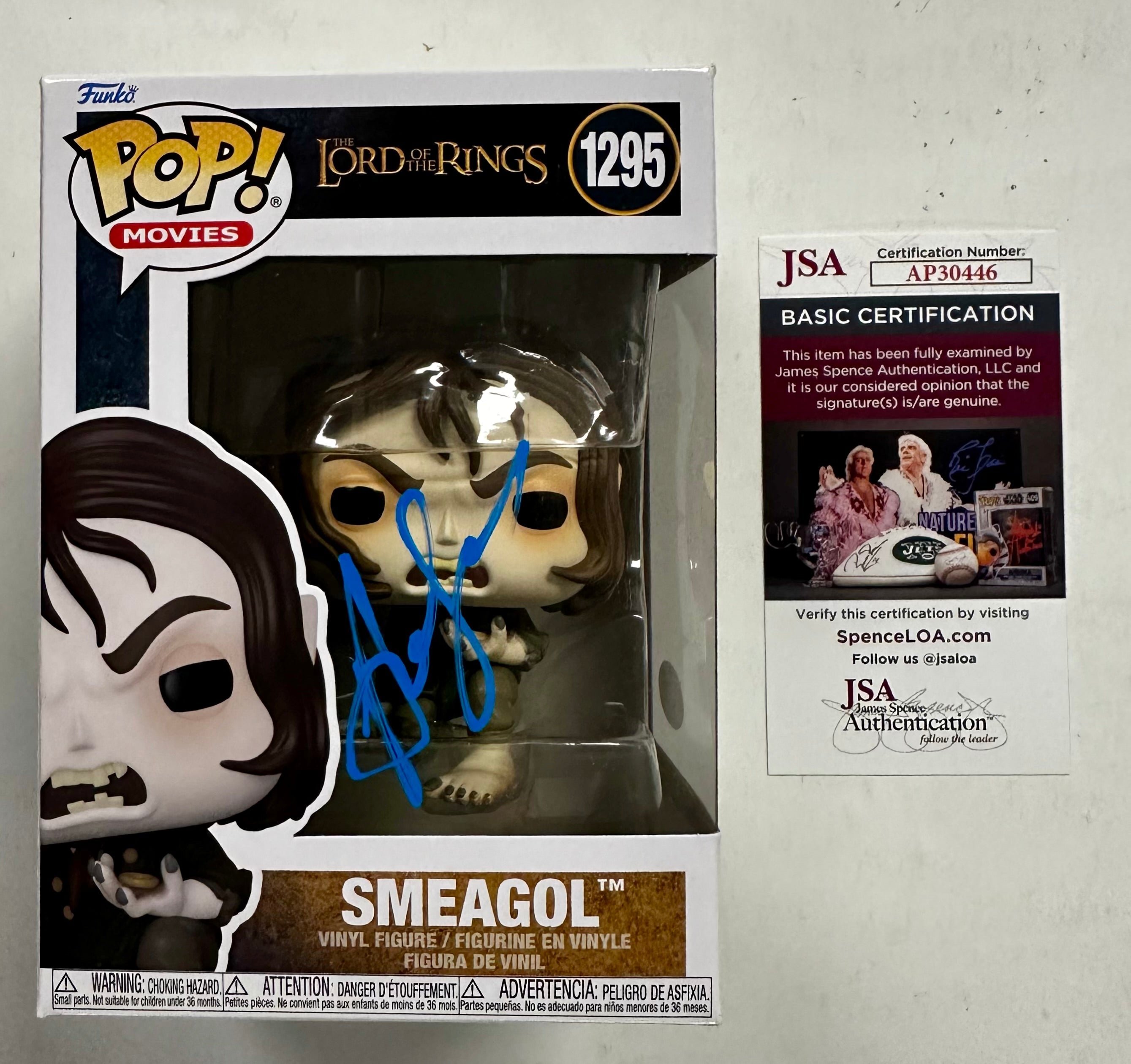 andy-serkis-signed-smeagol-lord-of-the-rings-2022-funko-pop-1295-with-jsa-coa