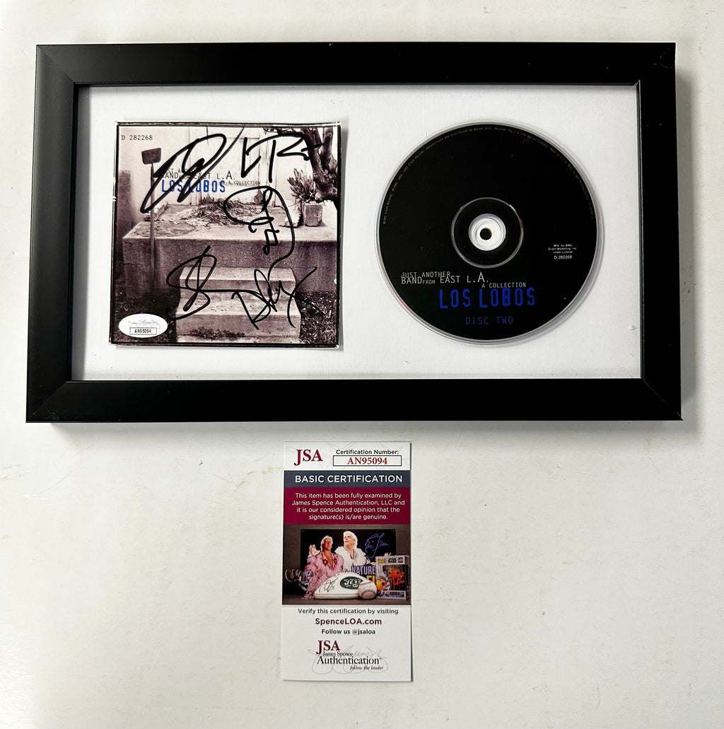 david-caesar-conrad-louie-steve-complete-signed-los-lobos-just-a-band-from-east-la-a-collection-cd-framed-jsa-coa
