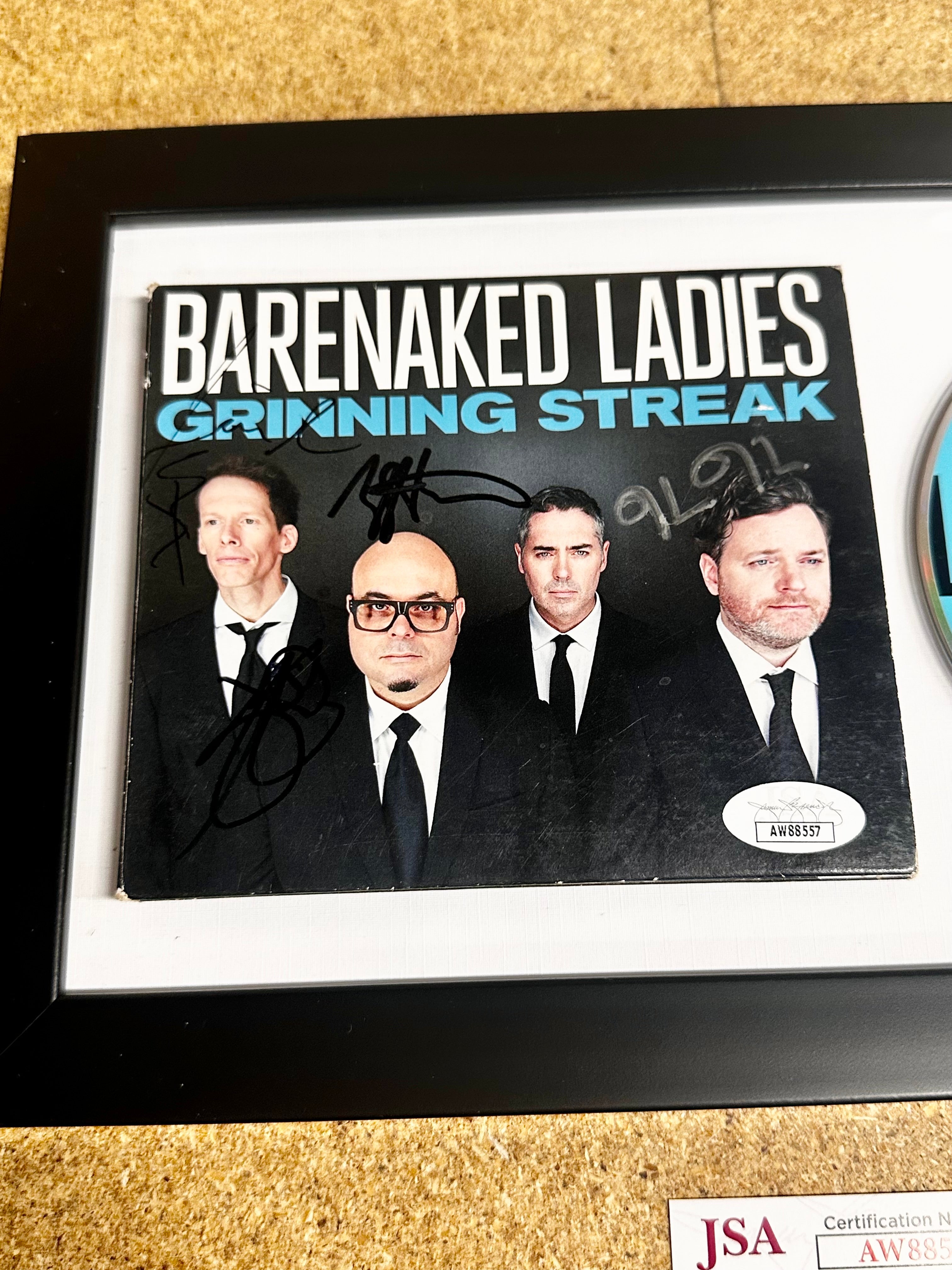 Framed & Complete Signed Barenaked Ladies Grinning Streak CD Cover With JSA COA