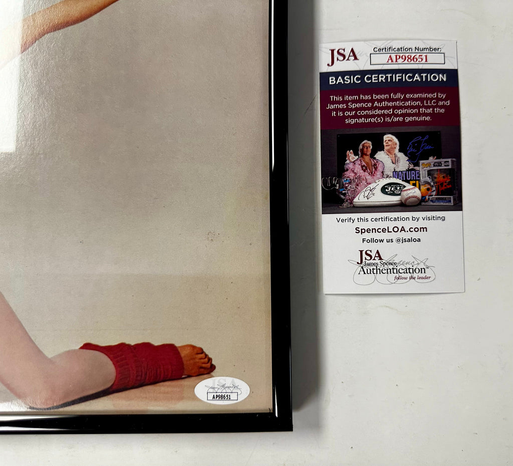 actress-jane-fonda-autographed-signed-framed-workout-record-with-jsa-coa
