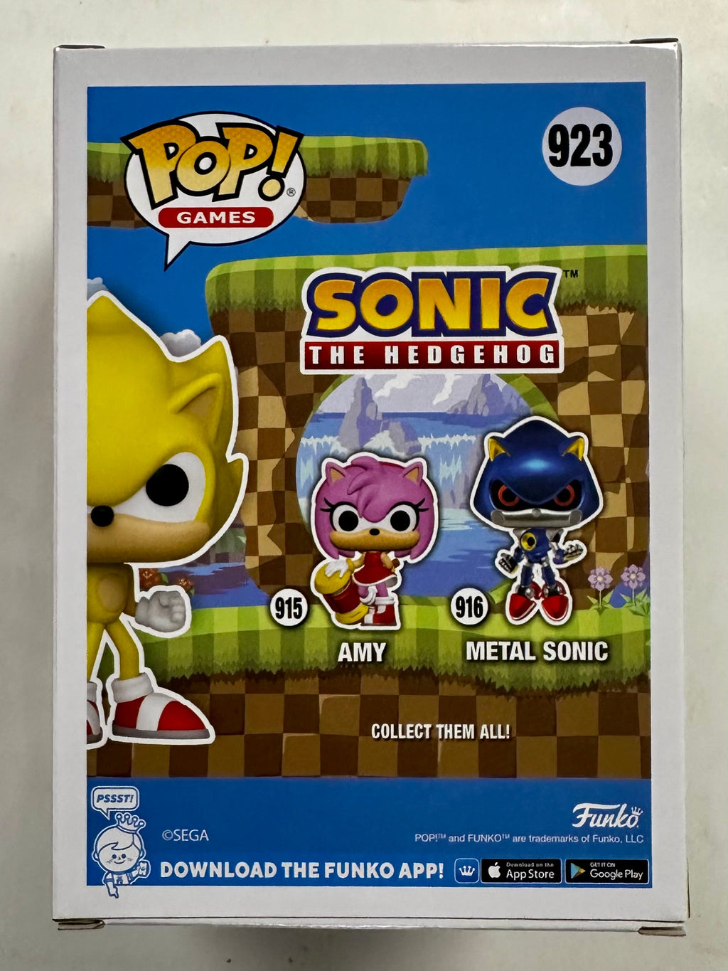 Funko Pop! Games Super Sonic The Hedgehog #923 Sega AAA Anime 2024 Exclusive