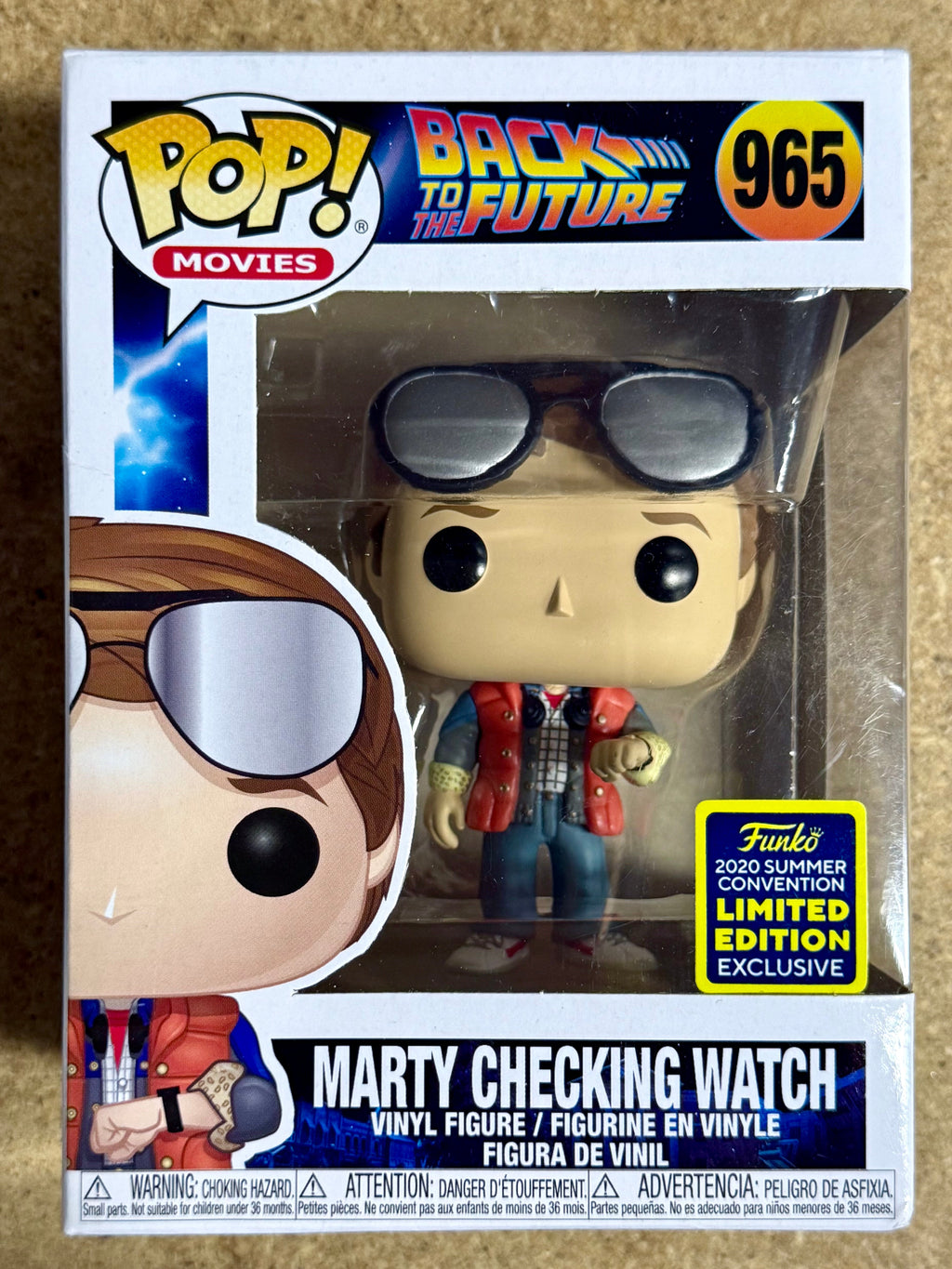 Funko Pop! Movies Marty McFly Checking Watch #965 Back to The Future SDCC 2020 Summer Con Exclusive