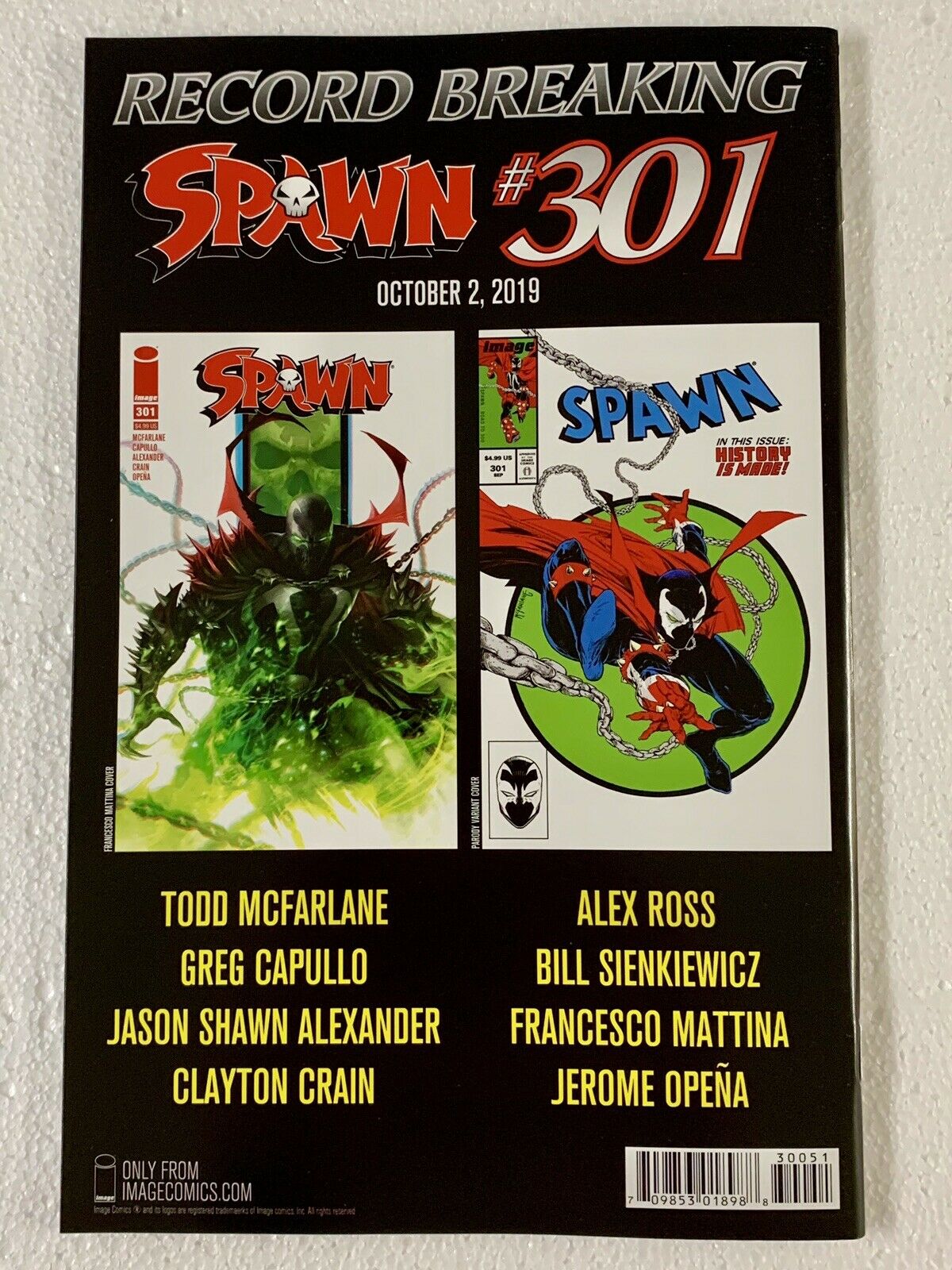 Spawn #300 Campbell B&W Variant Image Comics Todd Mcfarlane 1st She-Spawn