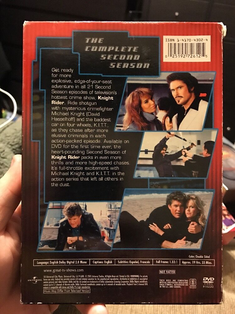Knight Rider - Season 2 (DVD, 2005) David Hasselhoff KITT Industries 2000