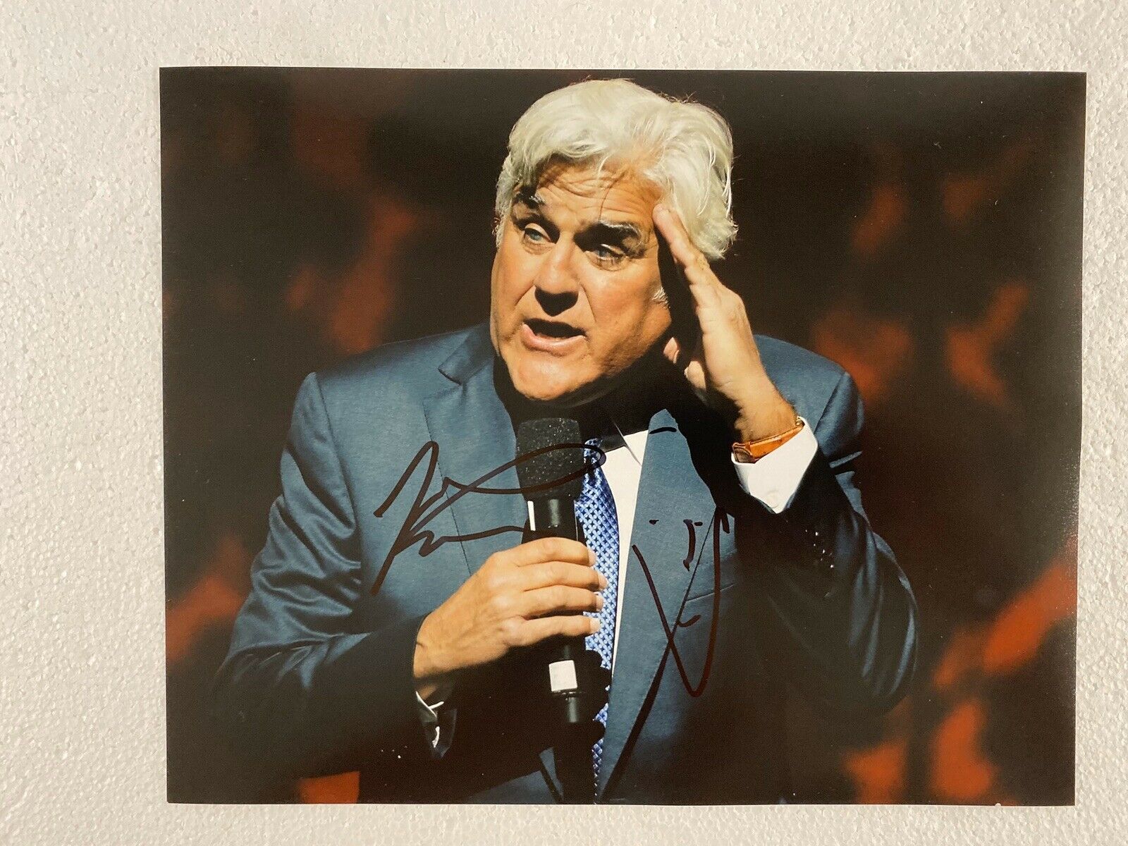 Jay Leno Signed 8x10 Photo Tonight Show Comedy Legend Auto Garage Show Biz PROOF