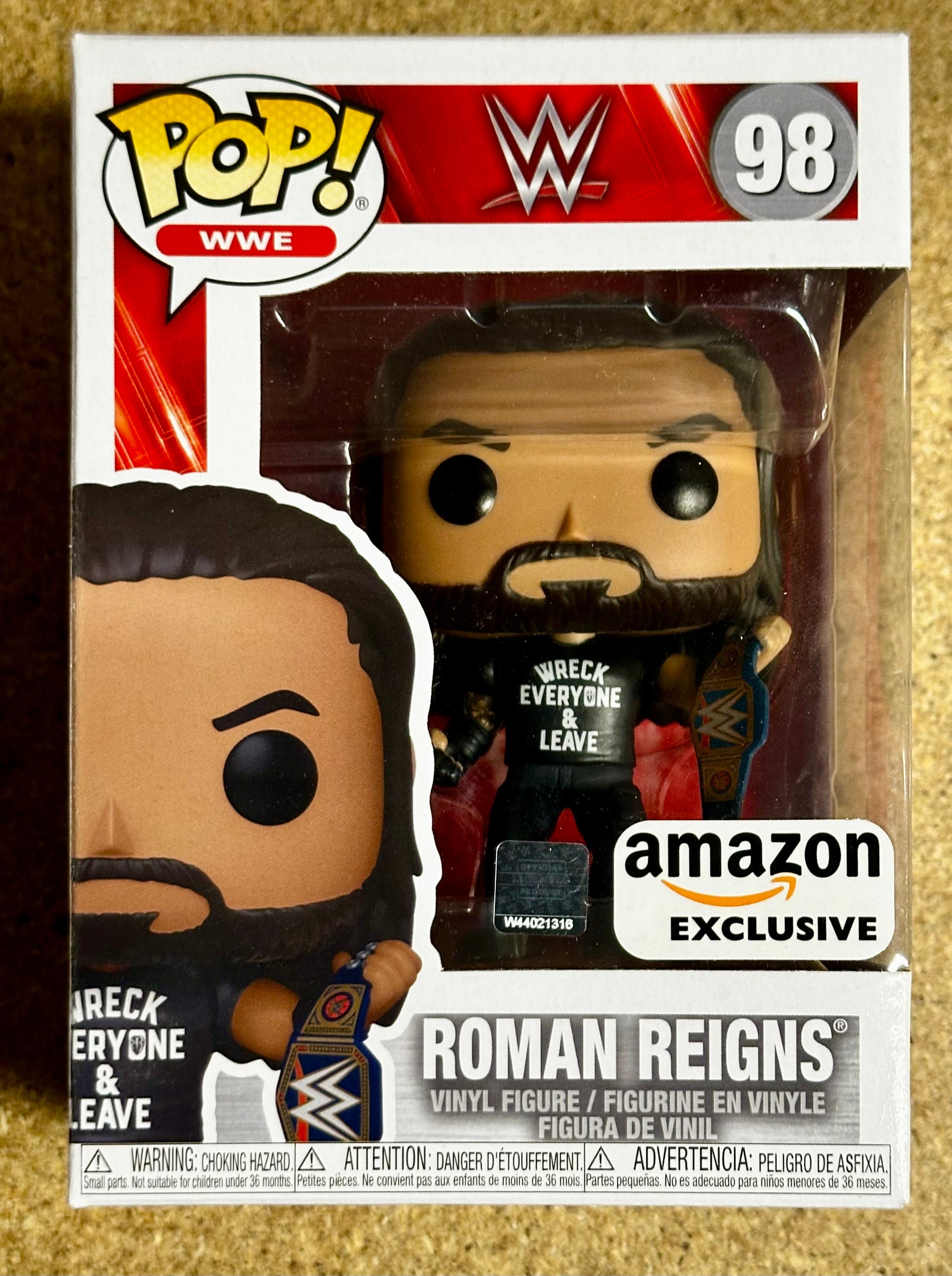 Funko Pop! WWE Roman Reigns Holding WWE Championship #98 2021 Metallic Exclusive