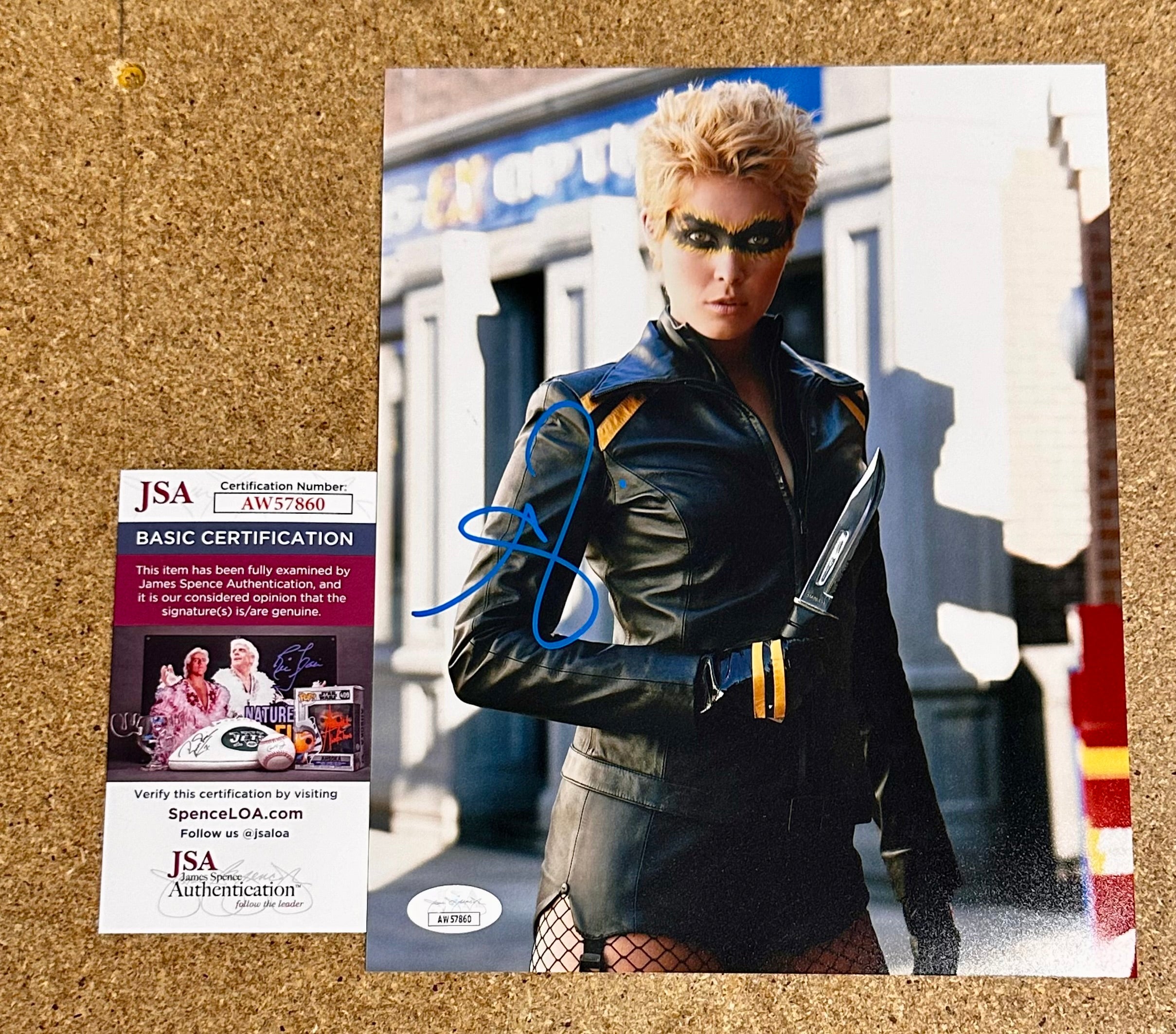 actress-alaina-huffman-signed-smallville-black-canary-8x10-photo-with-jsa-coa