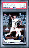 Graded 2025 Topps Now Jacob Misiorowski #432 Rookie RC Baseball Card PSA 10 Gem Mint