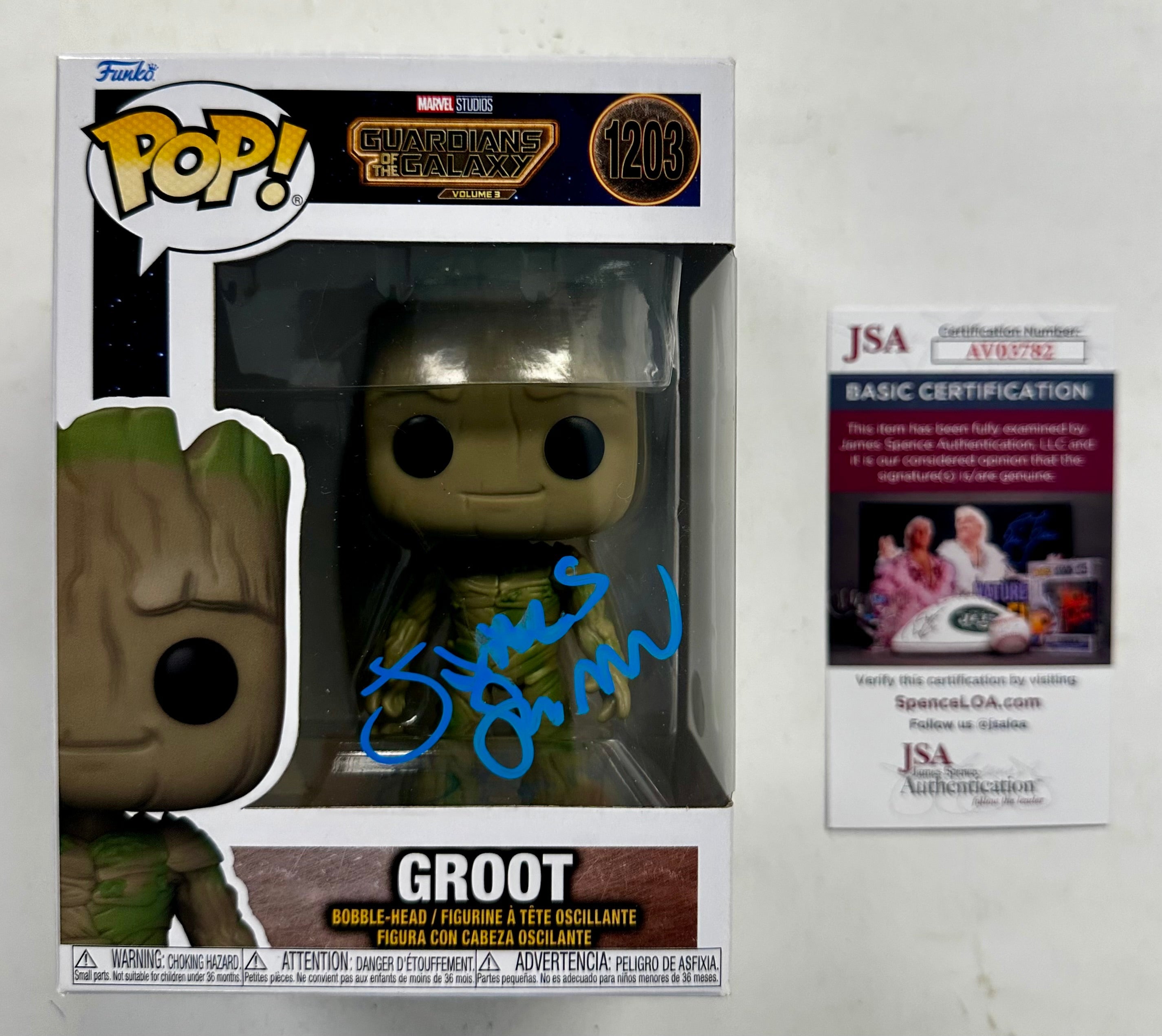 director-james-gunn-signed-funko-pop-marvel-1203-groot-guardians-of-the-galaxy-vol-3-gotg-2023-with-jsa-coa