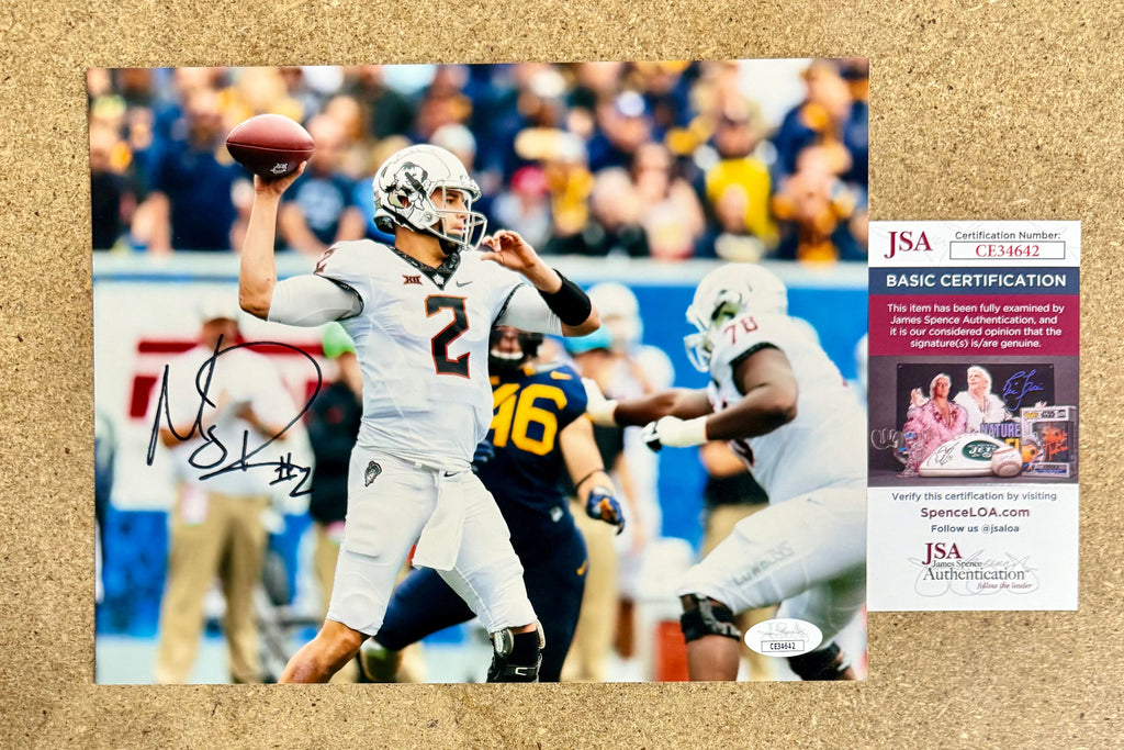 Mason Rudolph Signed Autographed Oklahoma State Cowboys QB 8x10 Photo JSA COA
