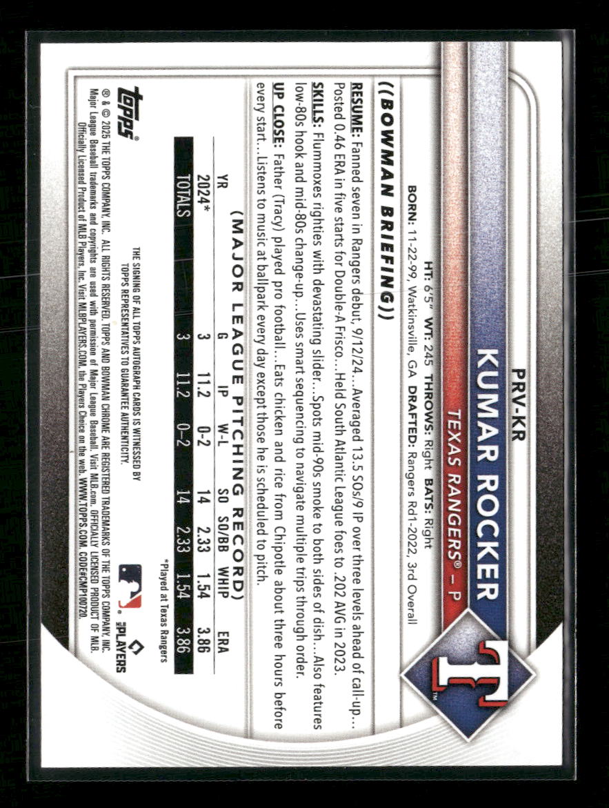 2025-bowman-rookies-and-veterans-autographs-blue-kumar-rocker-150-auto-prv-kr