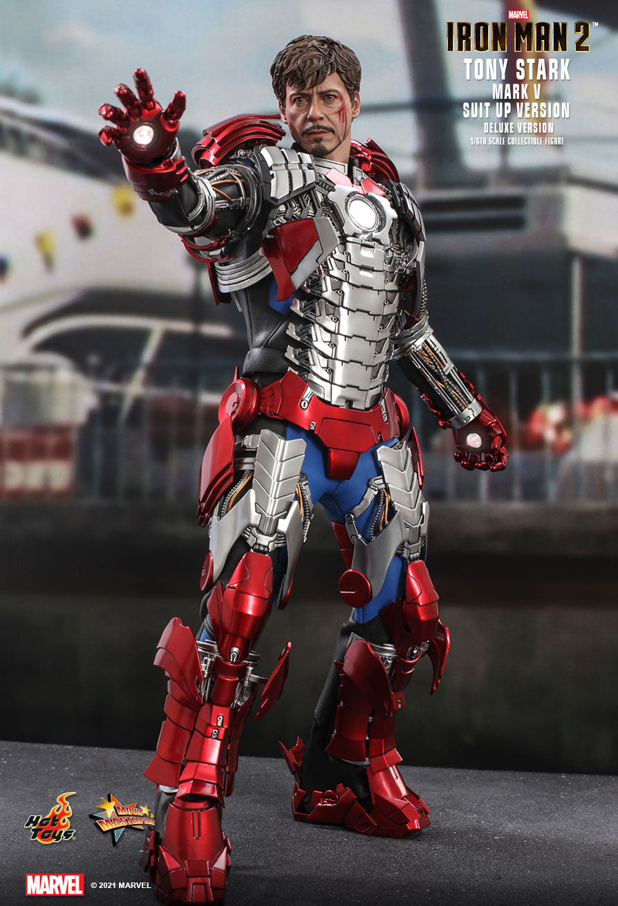 Tony Stark (Mark V Suit Up Version) Deluxe Marvel Sixth Scale Figure by Hot Toys