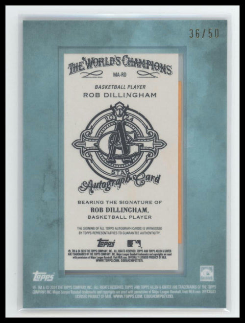 2024-allen-ginter-framed-mini-baseball-auto-blue-rob-dillingham-50-ma-rd