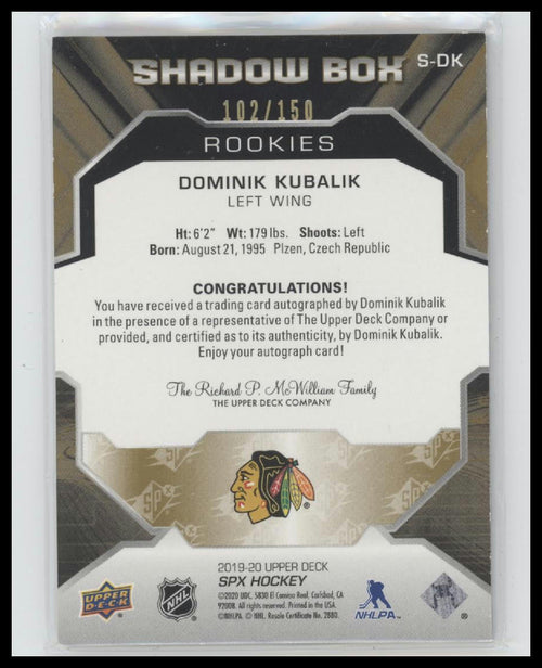 2019-20-spx-shadow-box-rookies-autographs-dominik-kubalik-150-auto-s-dk