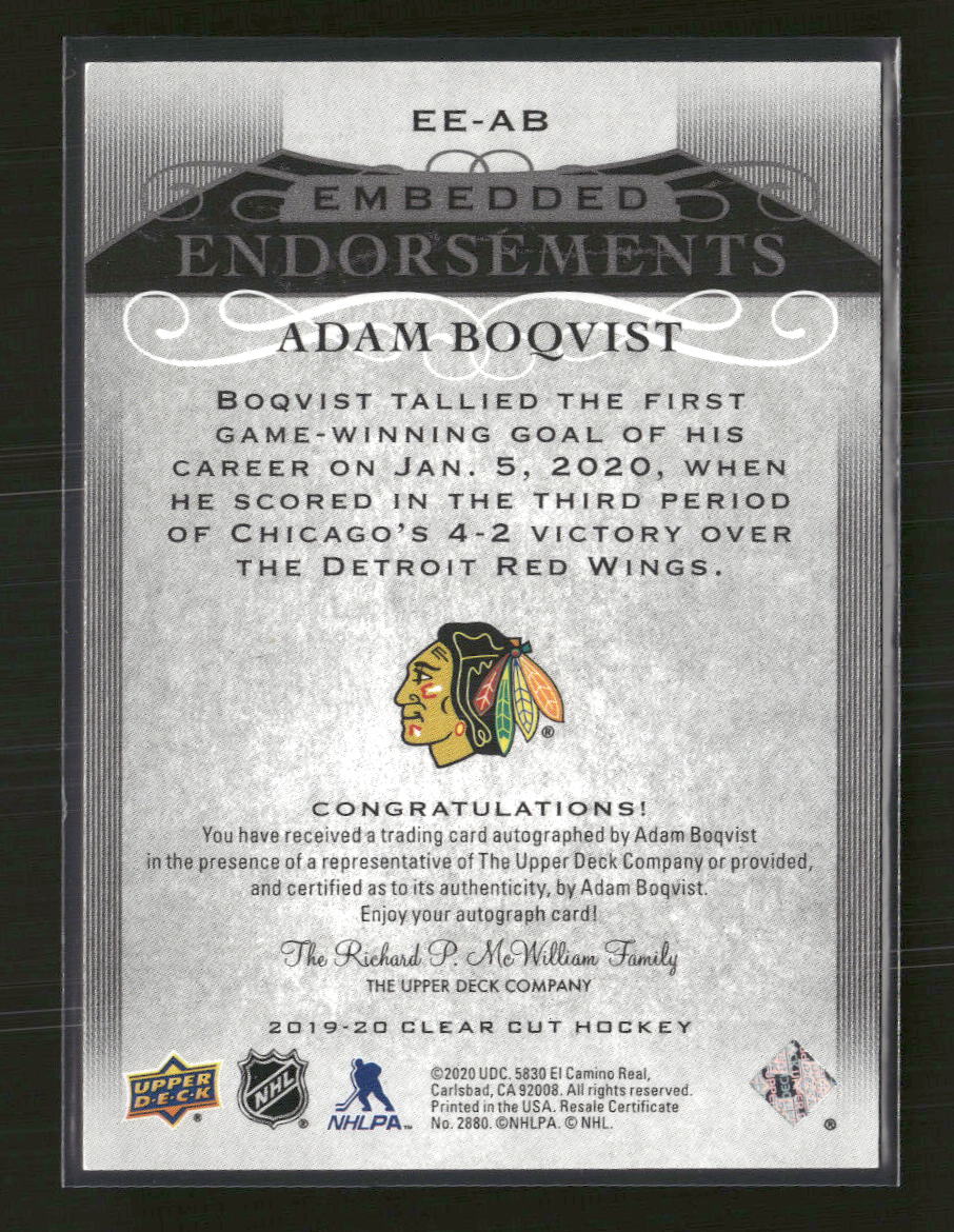 2019-20-upper-deck-clear-cut-embedded-endorsements-adam-boqvist-99-auto-ee-ab