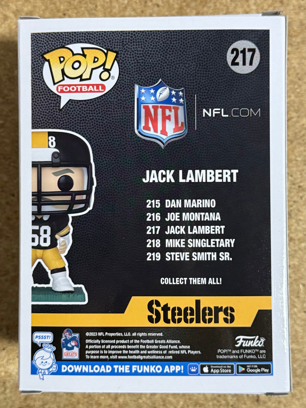Funko Pop! Football Jack Lambert #217 NFL Pittsburgh Steelers 2024 Linebacker