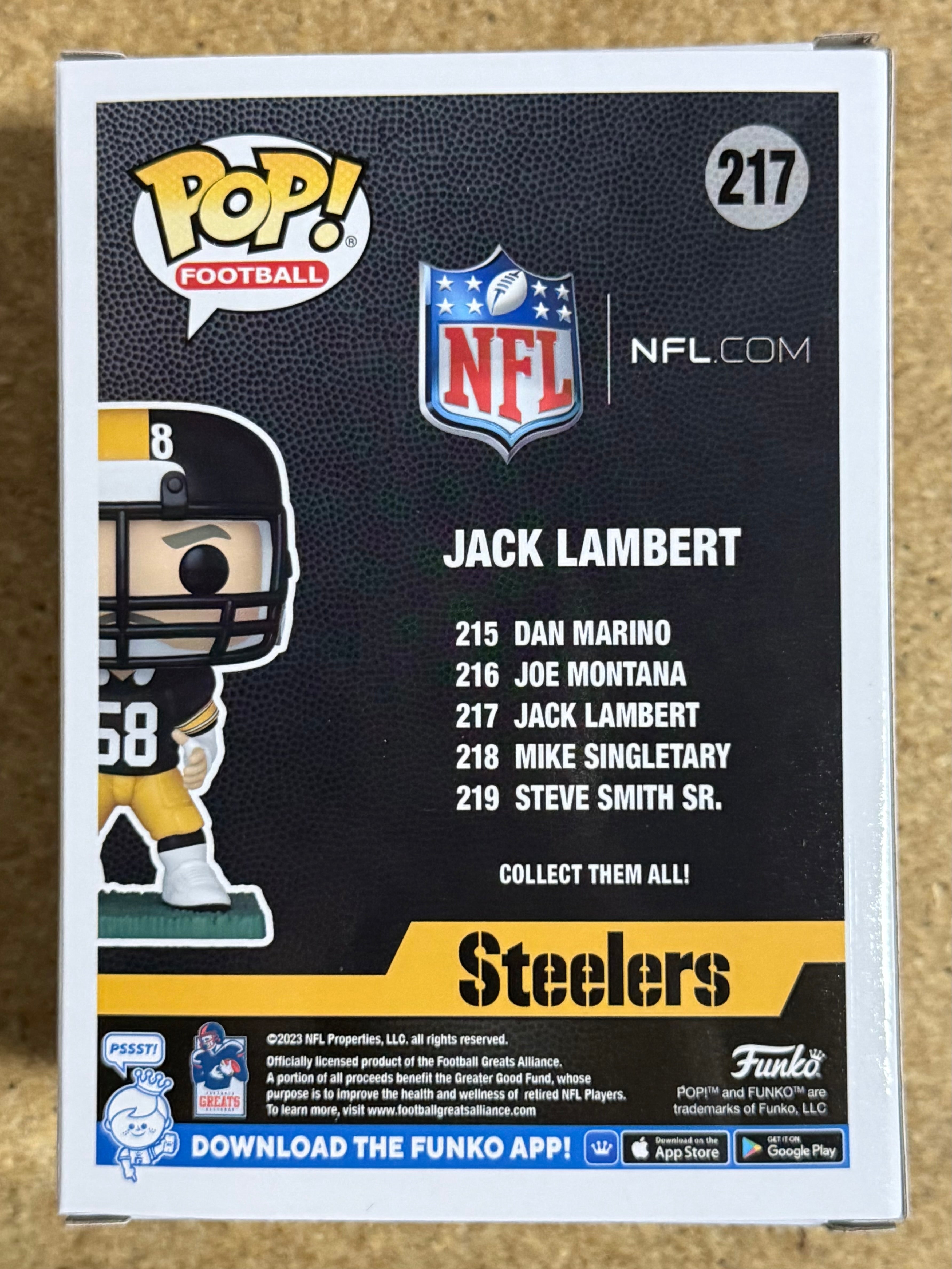 Funko Pop! Football Jack Lambert #217 NFL Pittsburgh Steelers 2024 Linebacker
