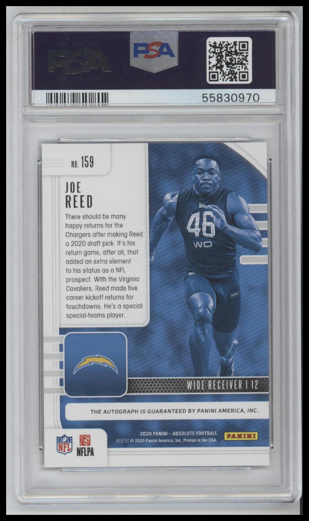 2020-panini-absolute-signature-purple-rain-joe-reed-10-psa-159