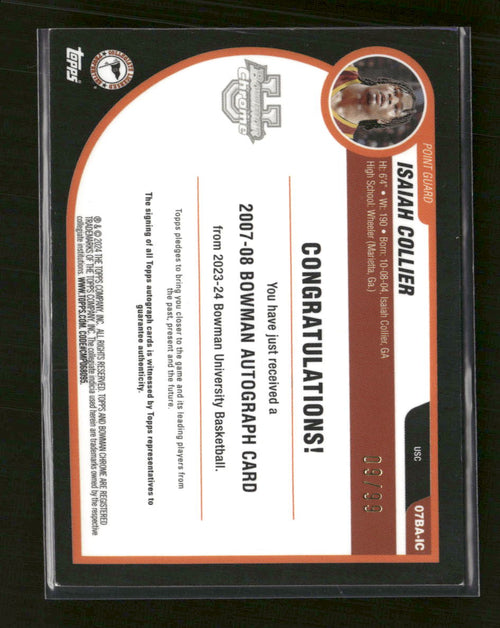 2023-24-bowman-university-chrome-2007-08-auto-isaiah-collier-99-07ba-ic