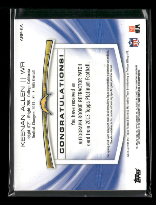 2013-topps-platinum-rookie-patch-auto-refractors-keenan-allen-1000-arp-ka