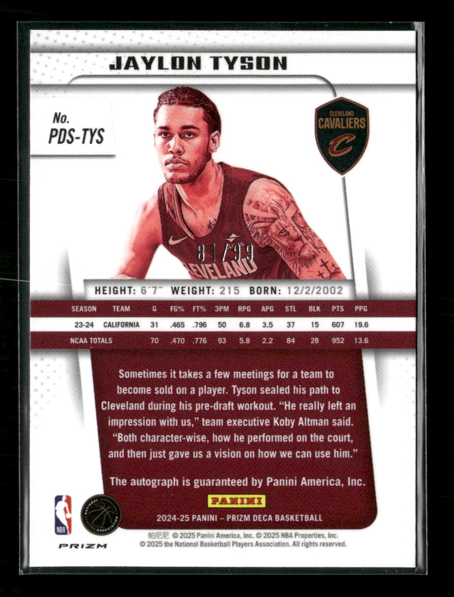 2024-25-panini-prizm-deca-signatures-red-jaylon-tyson-99-auto-pds-tys