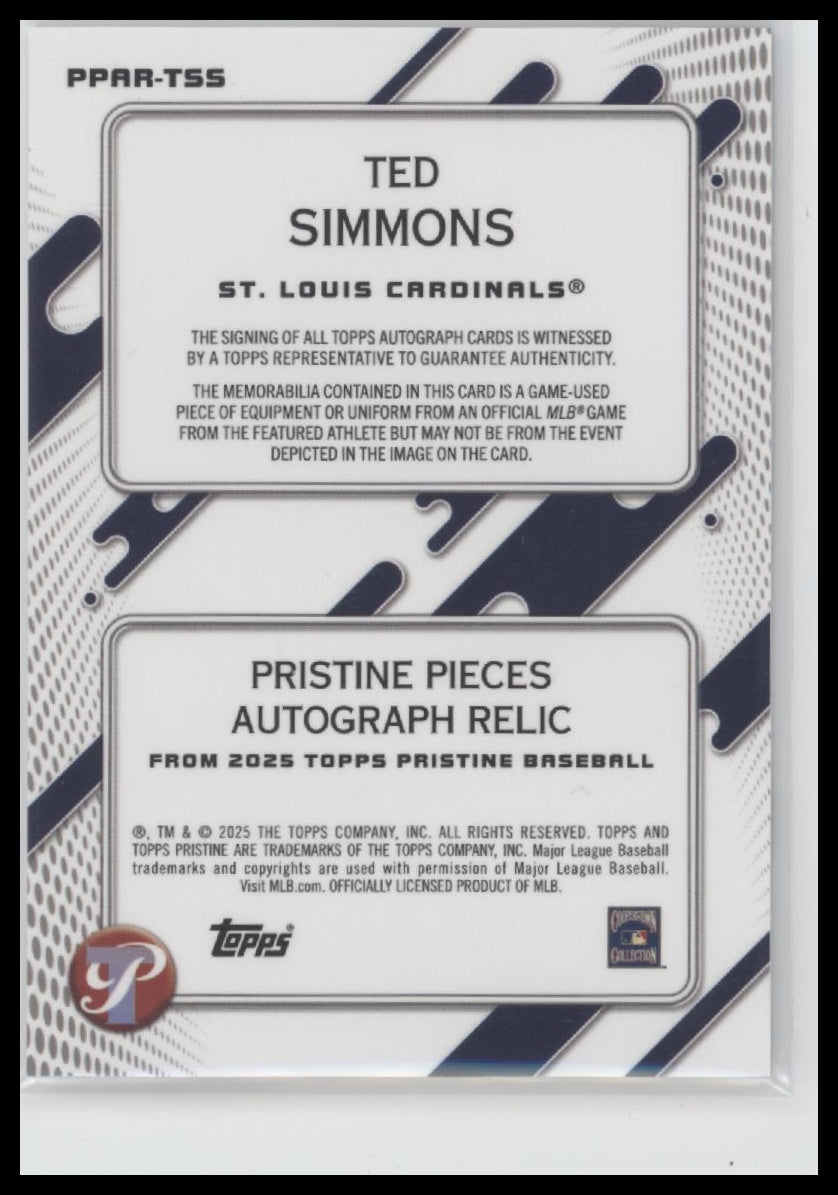 2025-topps-pristine-pristine-pieces-autograph-relic-ted-simmons-auto-ppar-tss