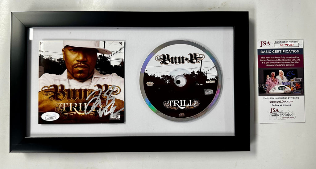 Rapper Bun B Signed Trill CD Booklet Framed With JSA COA Get Draped Throwed