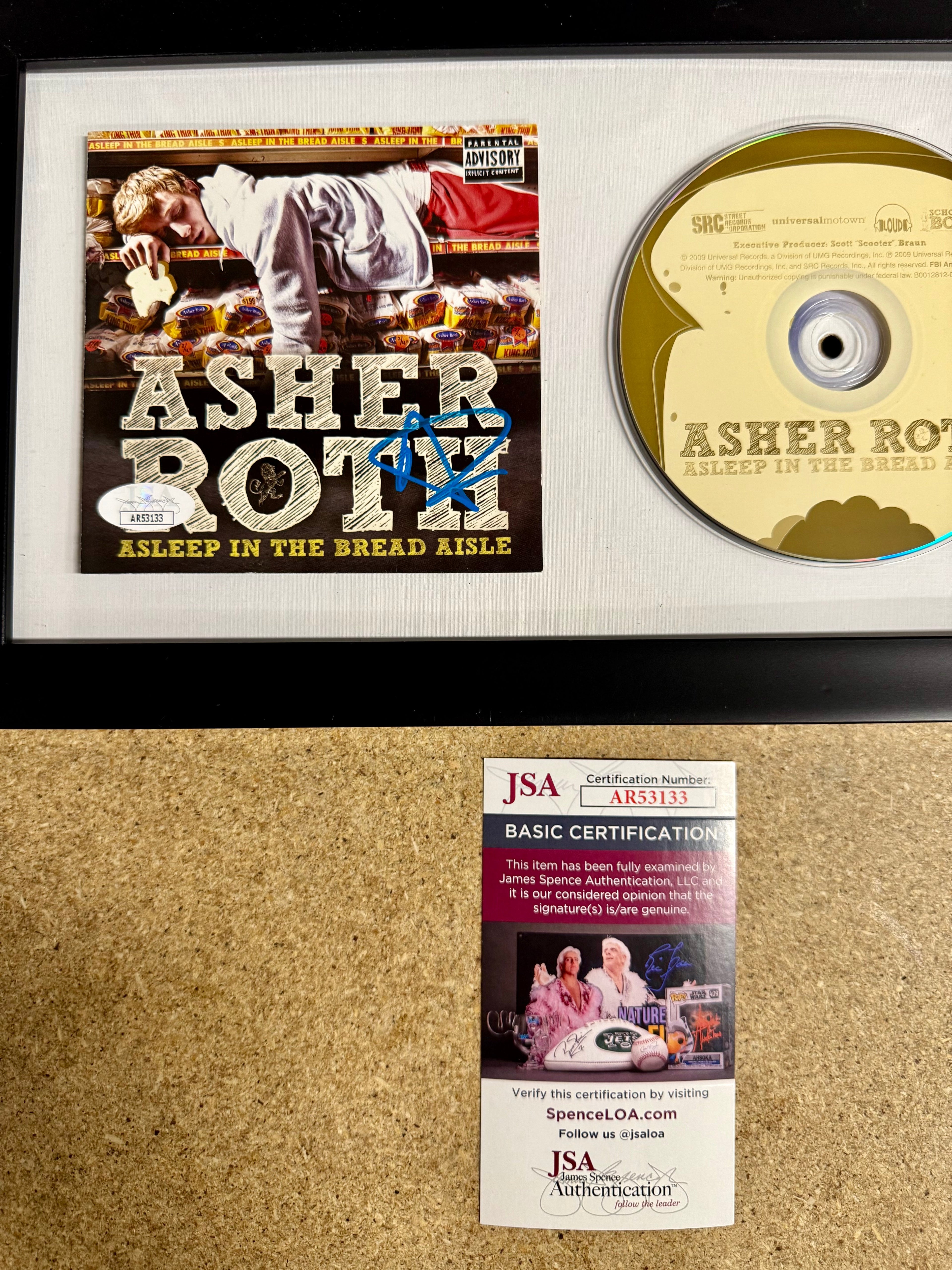asher-roth-signed-asleep-in-the-bread-aisle-2009-framed-cd-with-jsa-coa