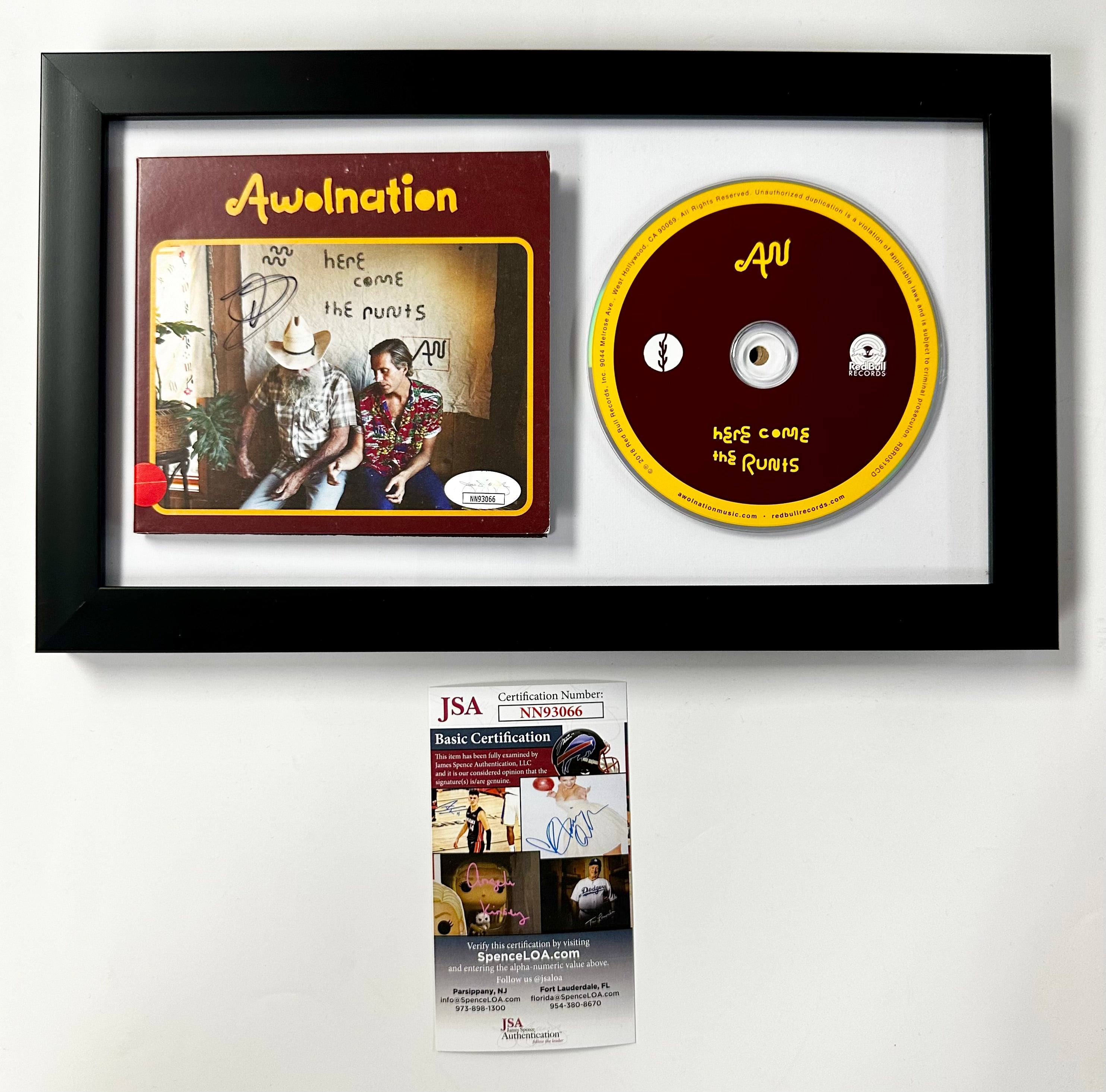 awolnation-aaron-bruno-signed-here-come-the-runts-framed-cd-booklet-with-jsa-coa