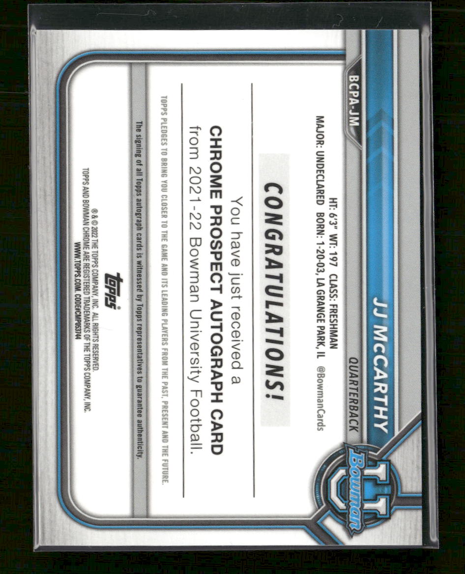 2021-22-bowman-university-prospects-autographs-jj-mccarthy-auto-bcpa-jm