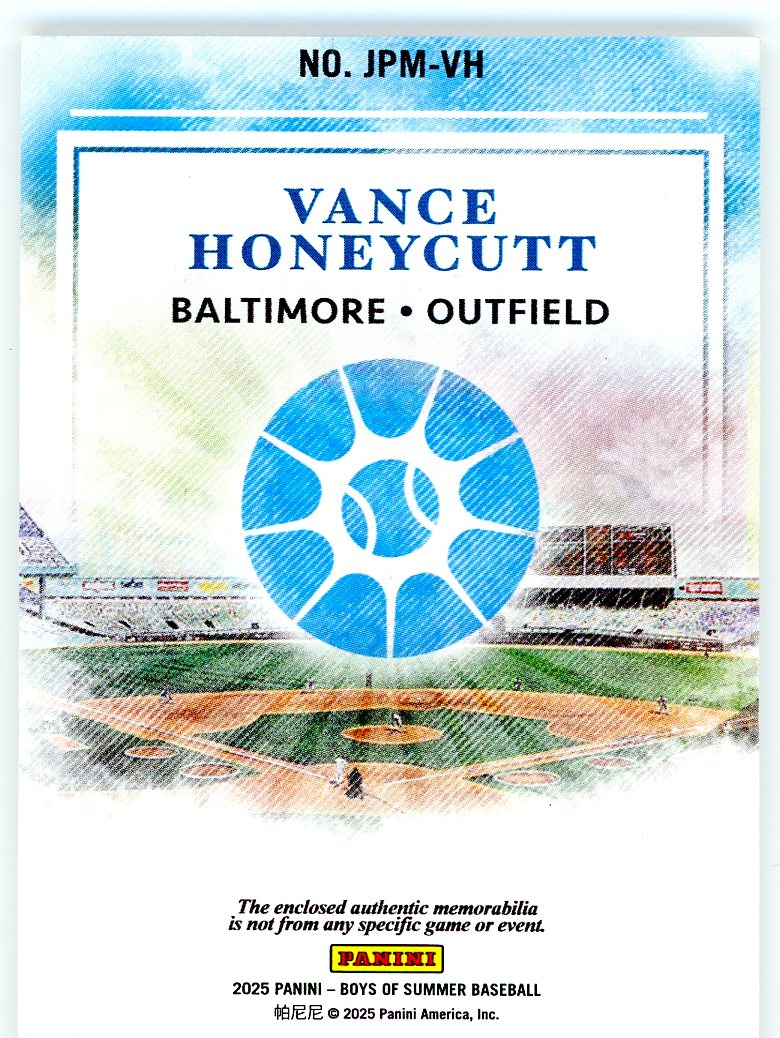 2025-panini-boys-of-summer-jumbo-prospect-materials-vance-honeycutt-99-jpm-vh