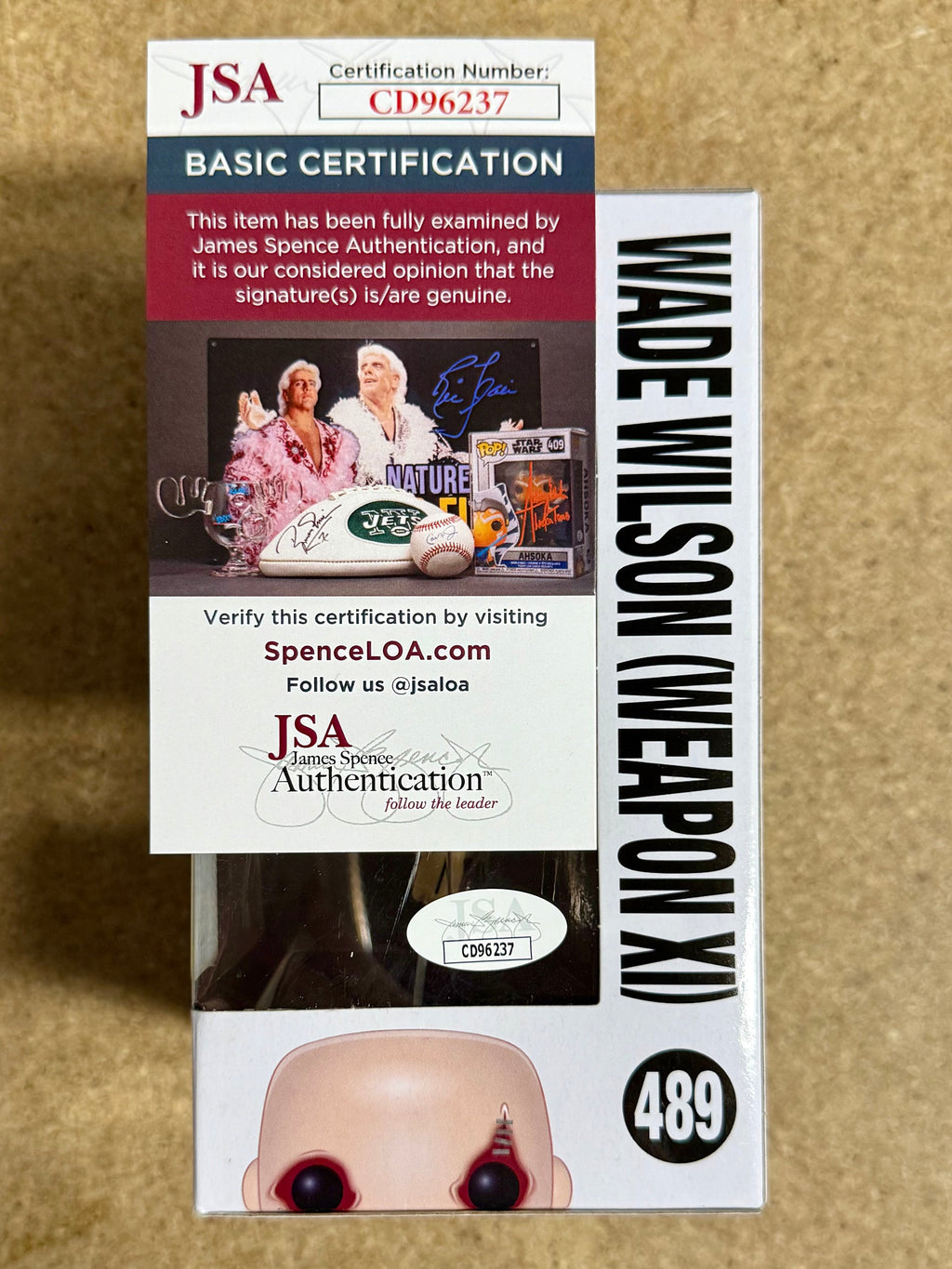 TJ Miller “Weasel” Signed Marvel Wade Wilson (Weapon XI) Funko Pop! #489 SDCC 2021 Vaulted Exclusive JSA COA