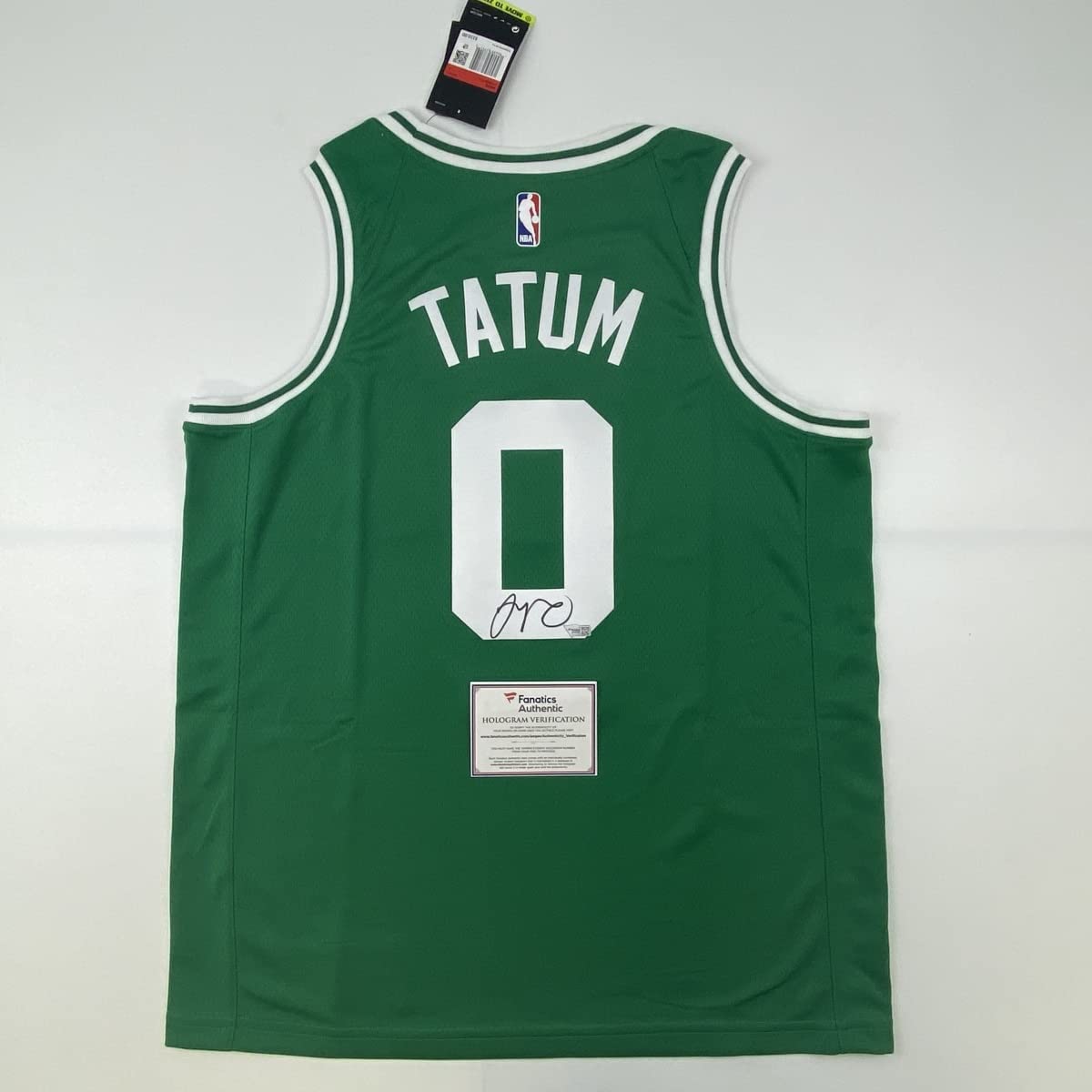 autographed-signed-jayson-tatum-boston-celtics-green-basketball-jersey-fanatics-coa