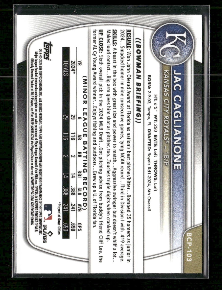 2025-bowman-chrome-prospects-speckle-refractor-jac-caglianone-299-bcp-103