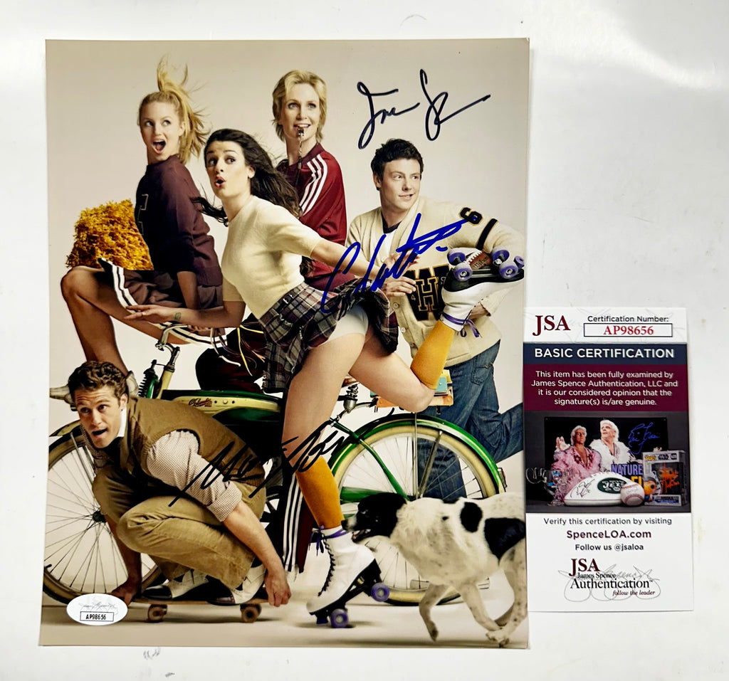cory-monteith-matthew-morrison-jane-lynch-signed-glee-8x10-photo-with-jsa-coa