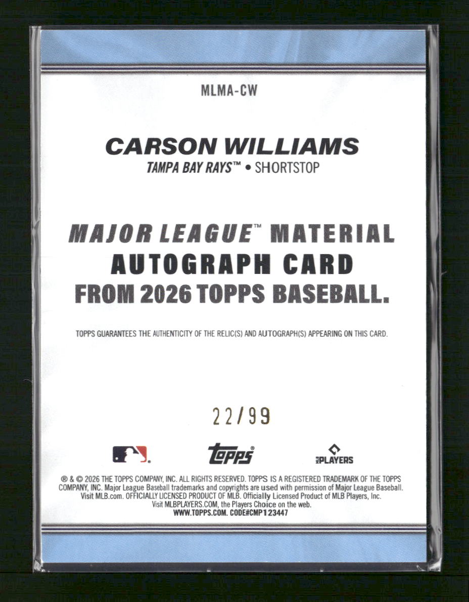 2026-topps-major-league-materials-green-carson-williams-99-auto-mlma-cw