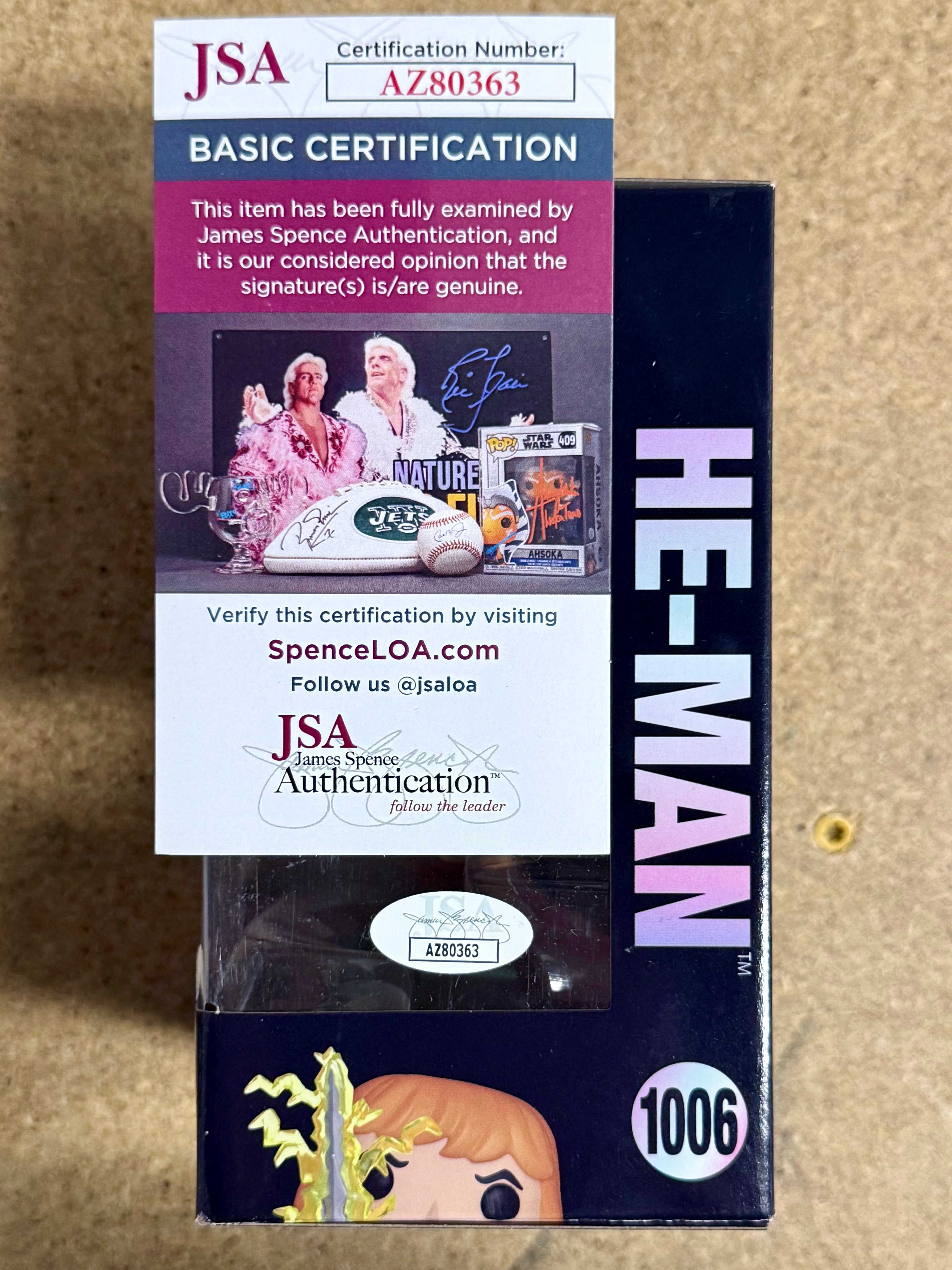 Tom Cook Signed He-Man Masters Of The Universe Funko Pop! #1006 With JSA COA