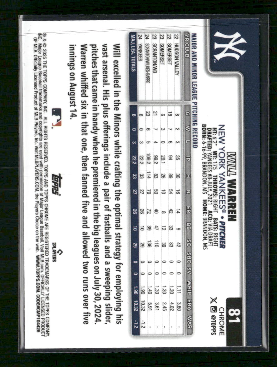 2025-topps-chrome-blue-raywave-150-will-warren-rookie-81