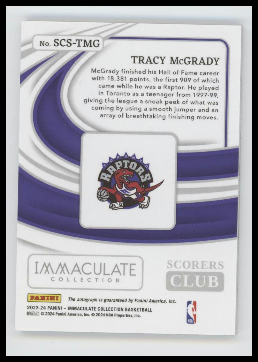 2023-24-panini-immaculate-collection-scorers-tracy-mcgrady-49-auto-scs-tmg