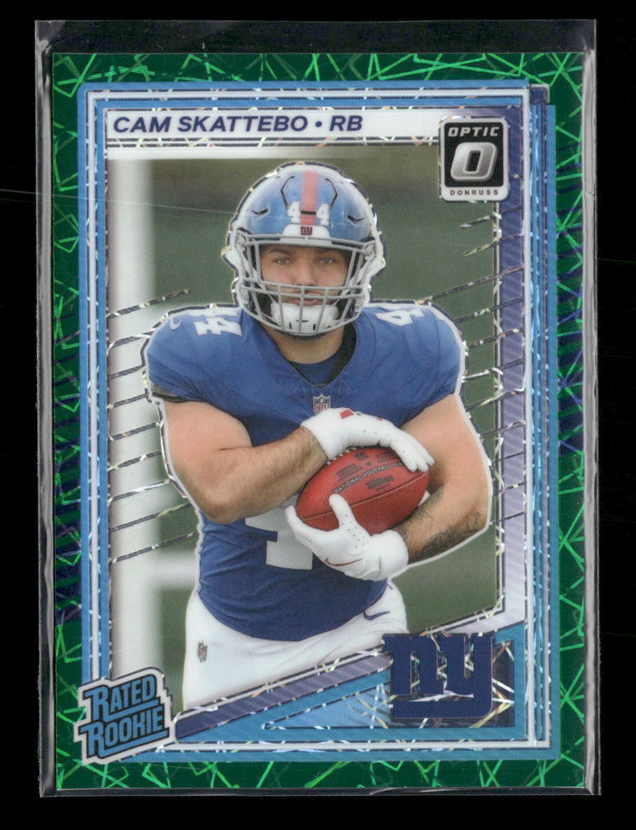 2025-donruss-optic-green-velocity-cam-skattebo-rookie-228