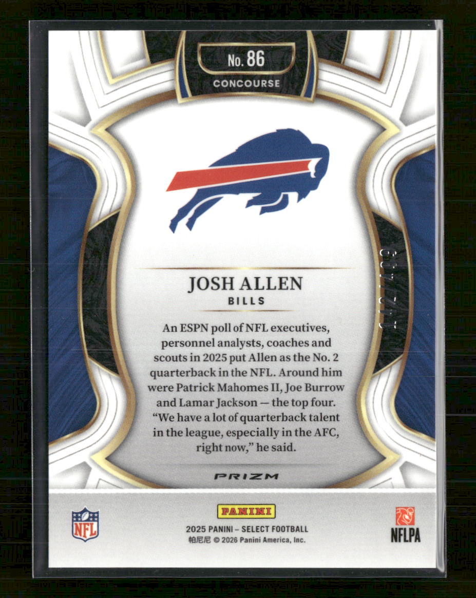 2025-panini-select-orange-prizm-shock-josh-allen-499-86