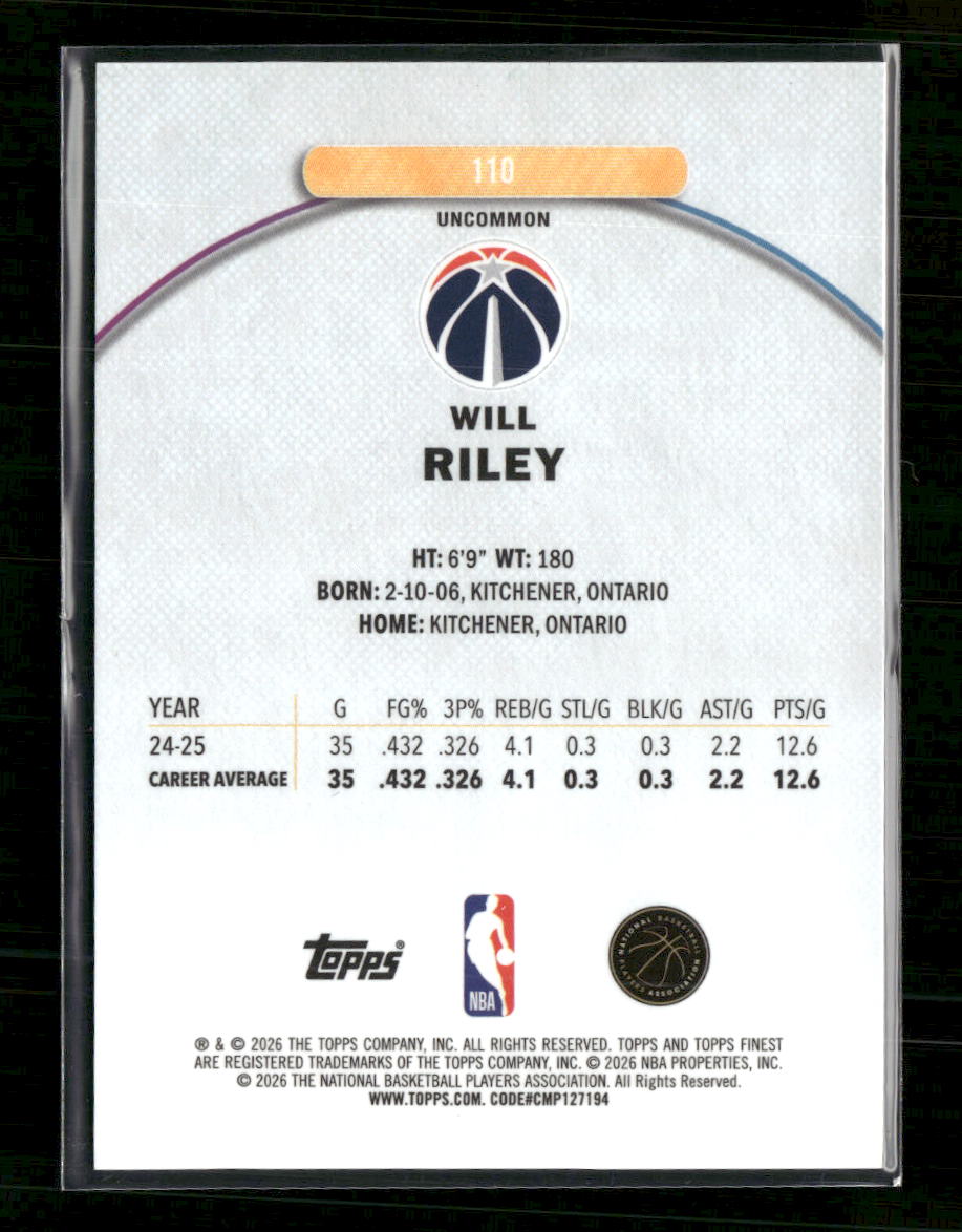 2025-26-finest-gold-refractor-will-riley-rookie-25-110