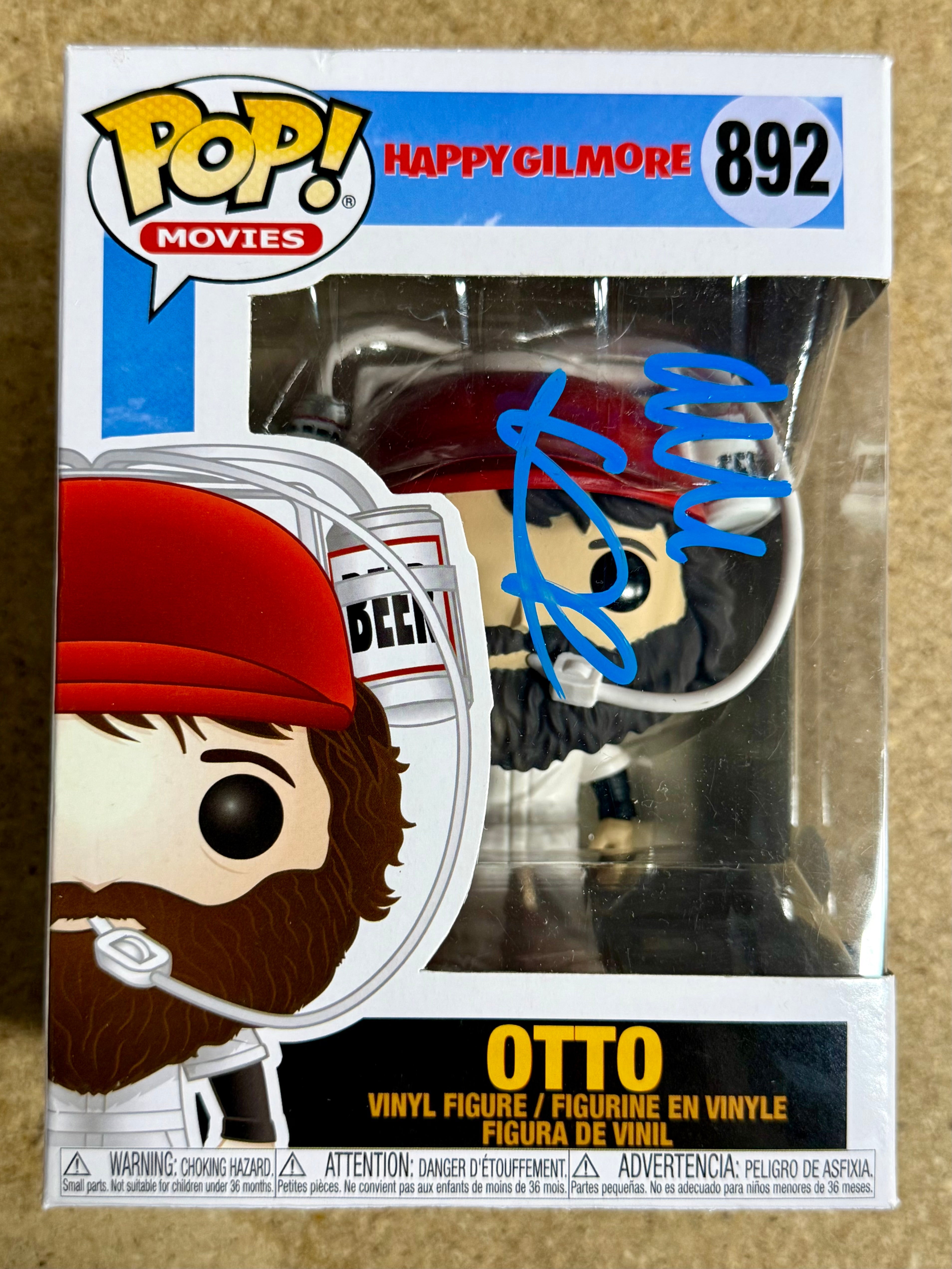alan-covert-signed-funko-pop-movies-otto-892-happy-gilmore-caddy-with-jsa-coa
