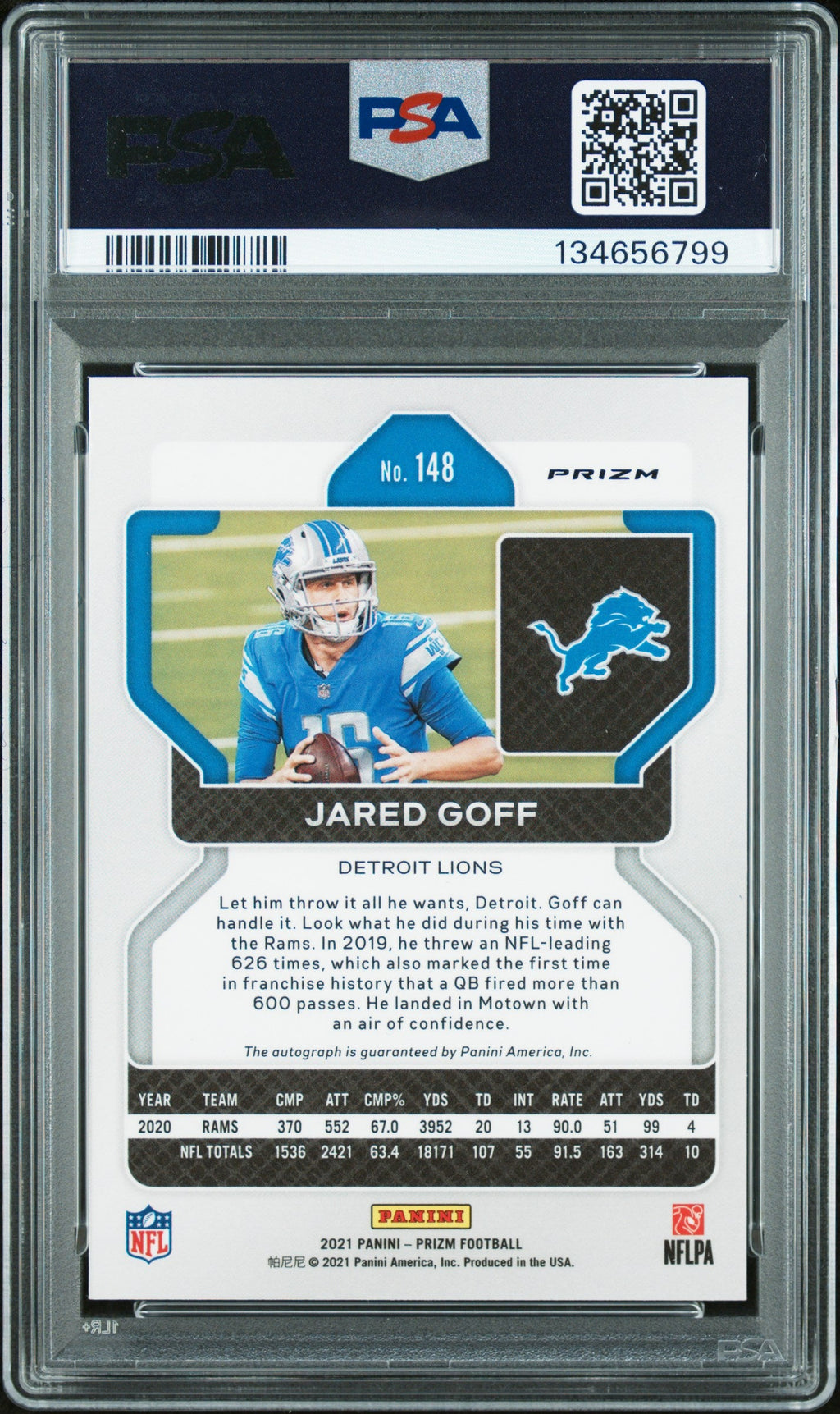 2021-panini-prizm-autograph-jared-goff-8-psa-148