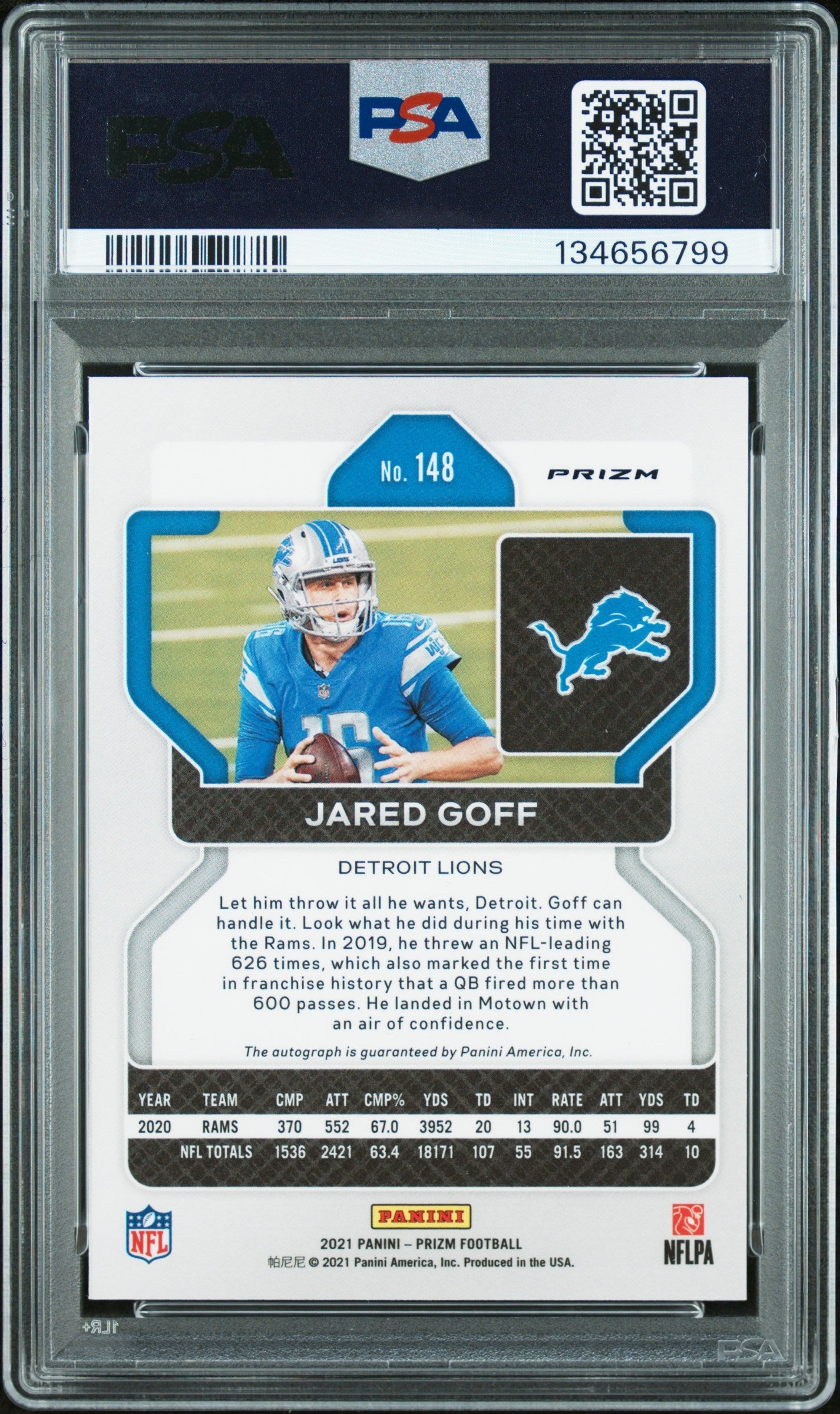2021-panini-prizm-autograph-jared-goff-8-psa-148