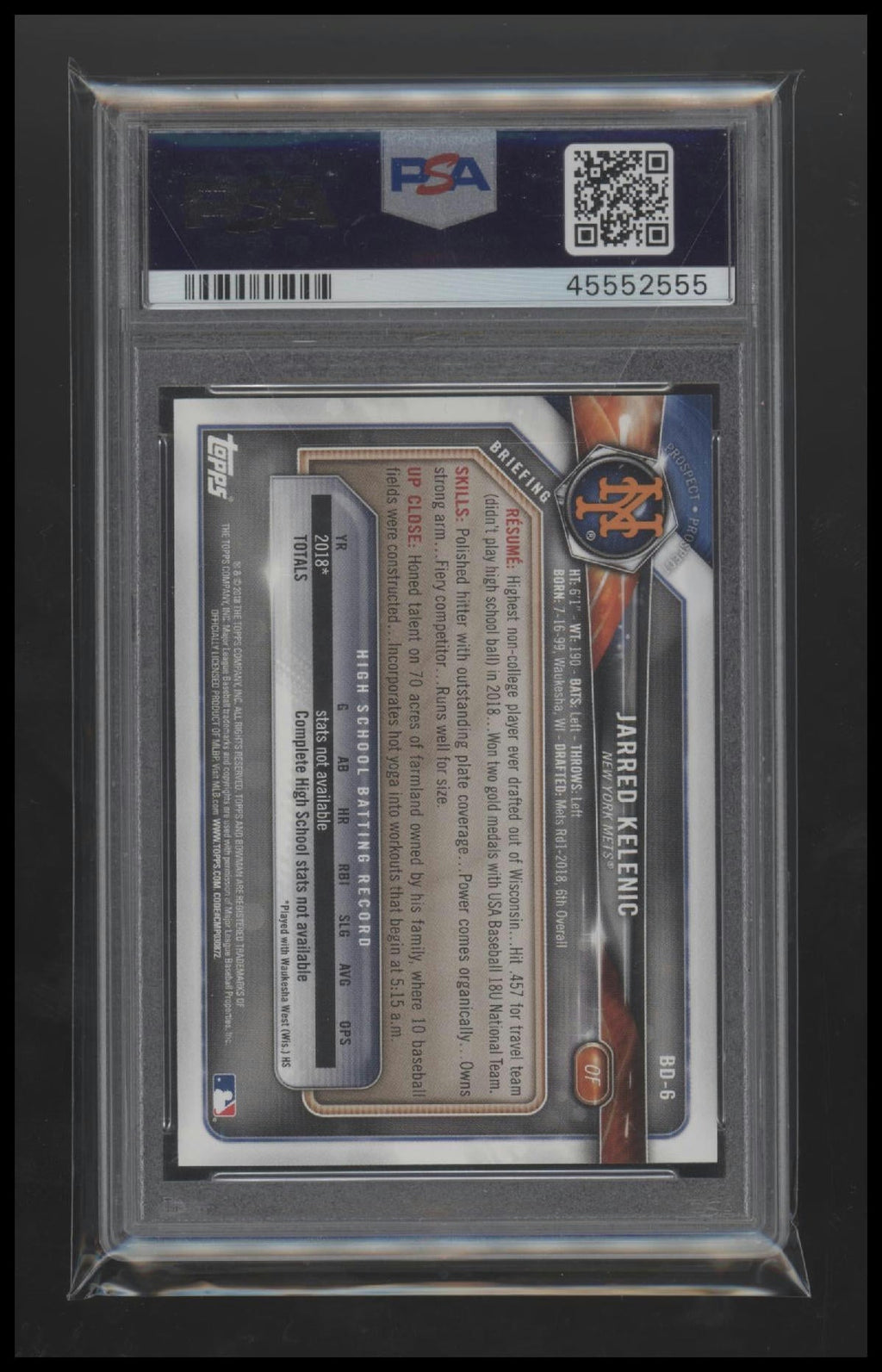 2018-bowman-draft-sky-blue-jarred-kelenic-9-psa-bd6